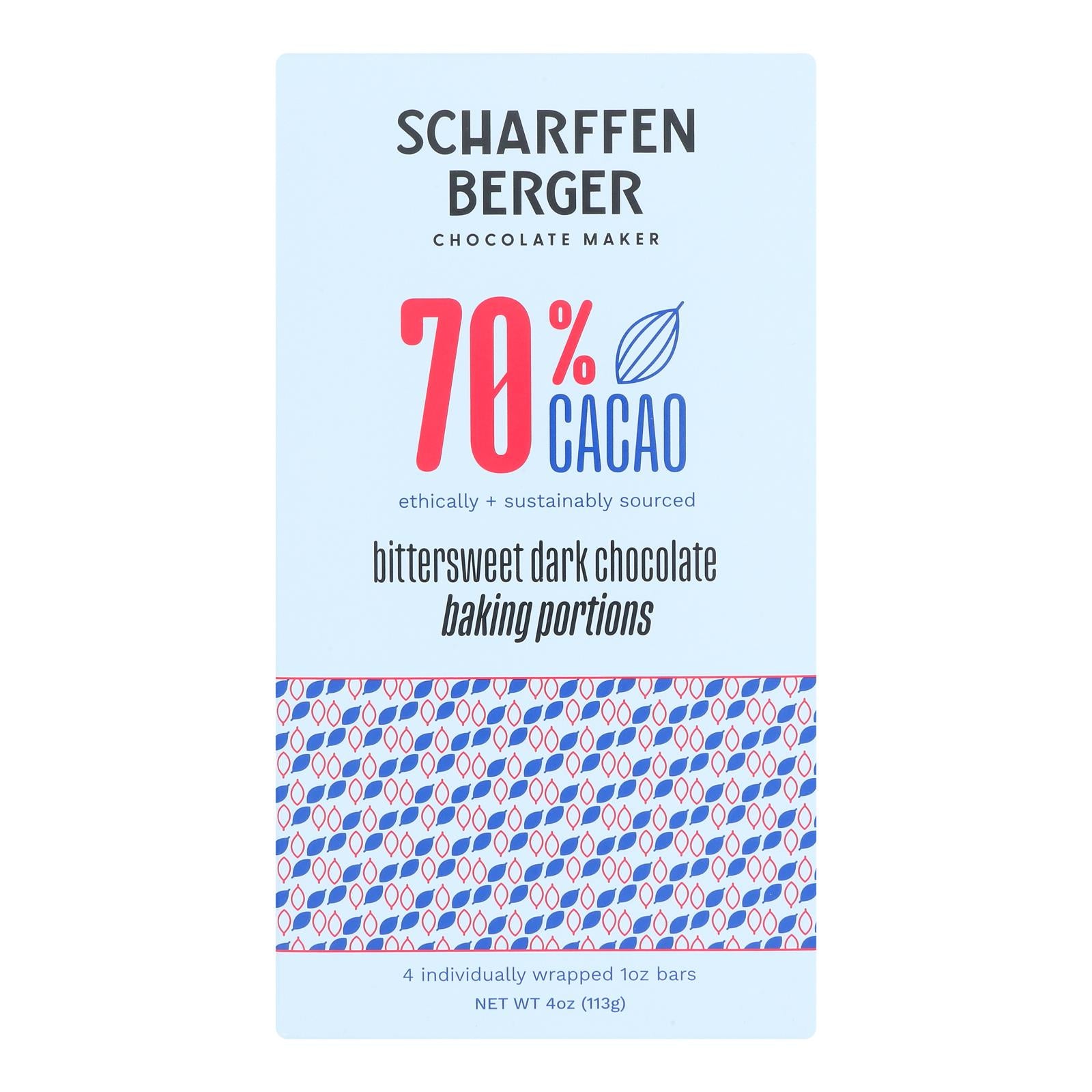 Scharffen Berger - Baking Chocolate Bittersweet - Case of 12-4 Ounces