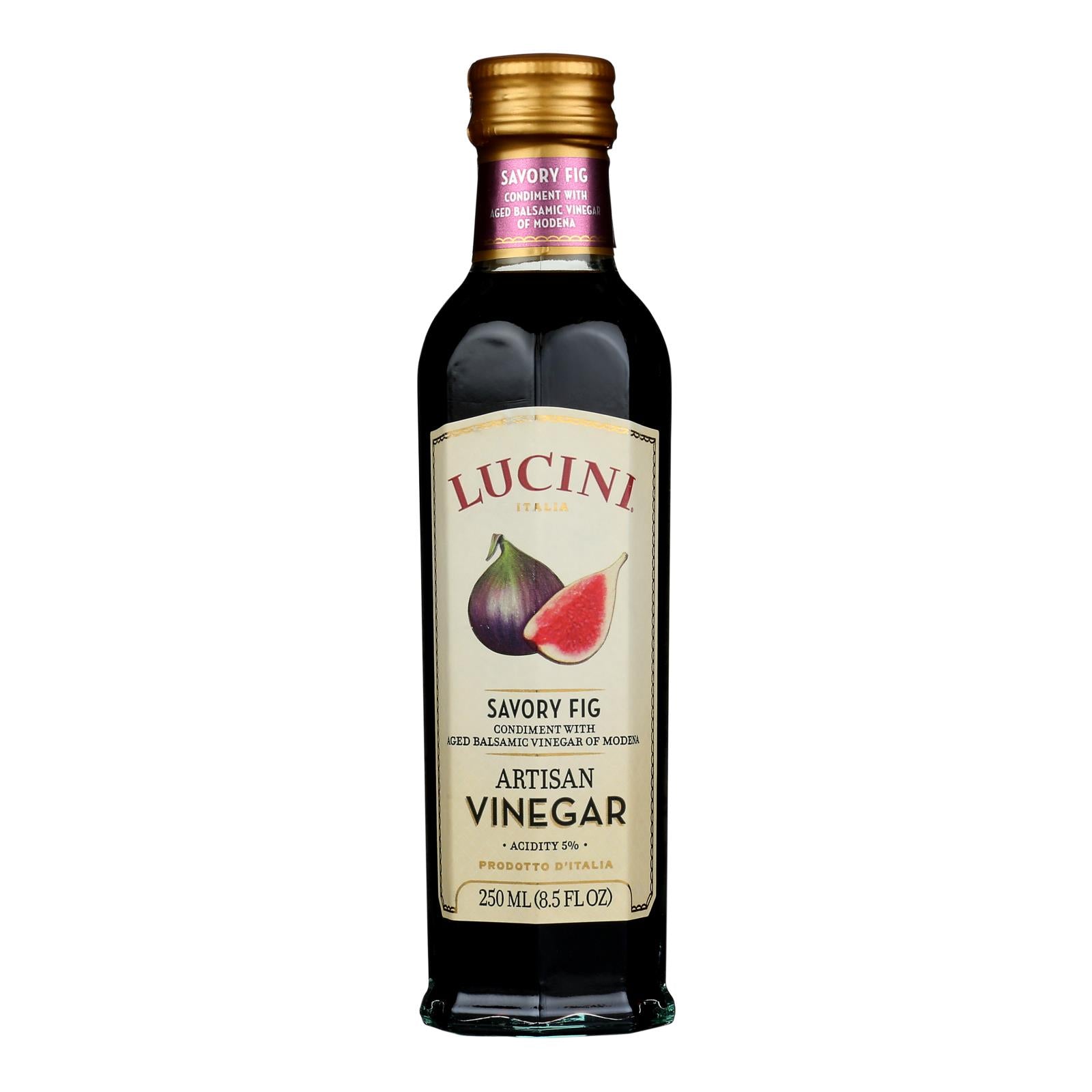 Lucini Italia Savory Fig Balsamic Artisan Vinegar - Case Of 6 - 8.5 Fl Oz.