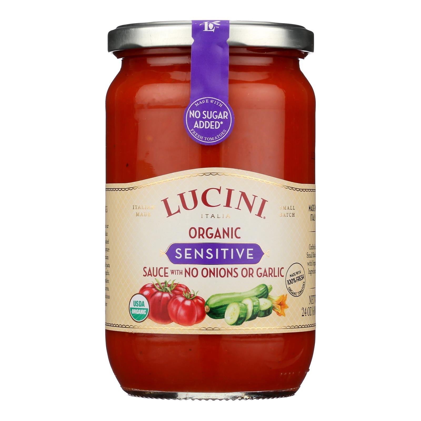 Lucini Italia - Pasta Sauce Organic Sensitive - Case of 6-12 OZ