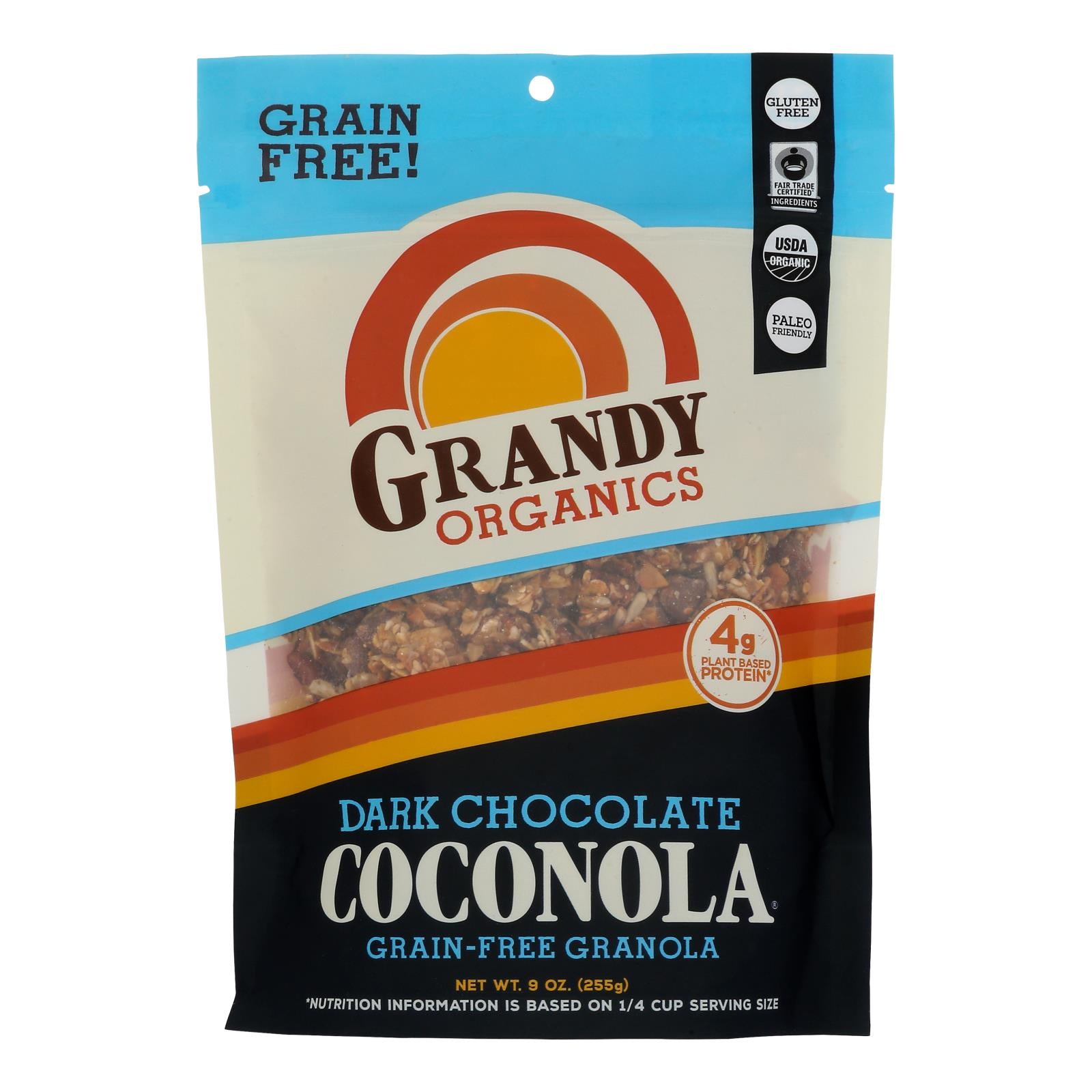 Grandy Oats Organic Granola - Chocolate Chunk Coconola - Case of 6 - 9 oz