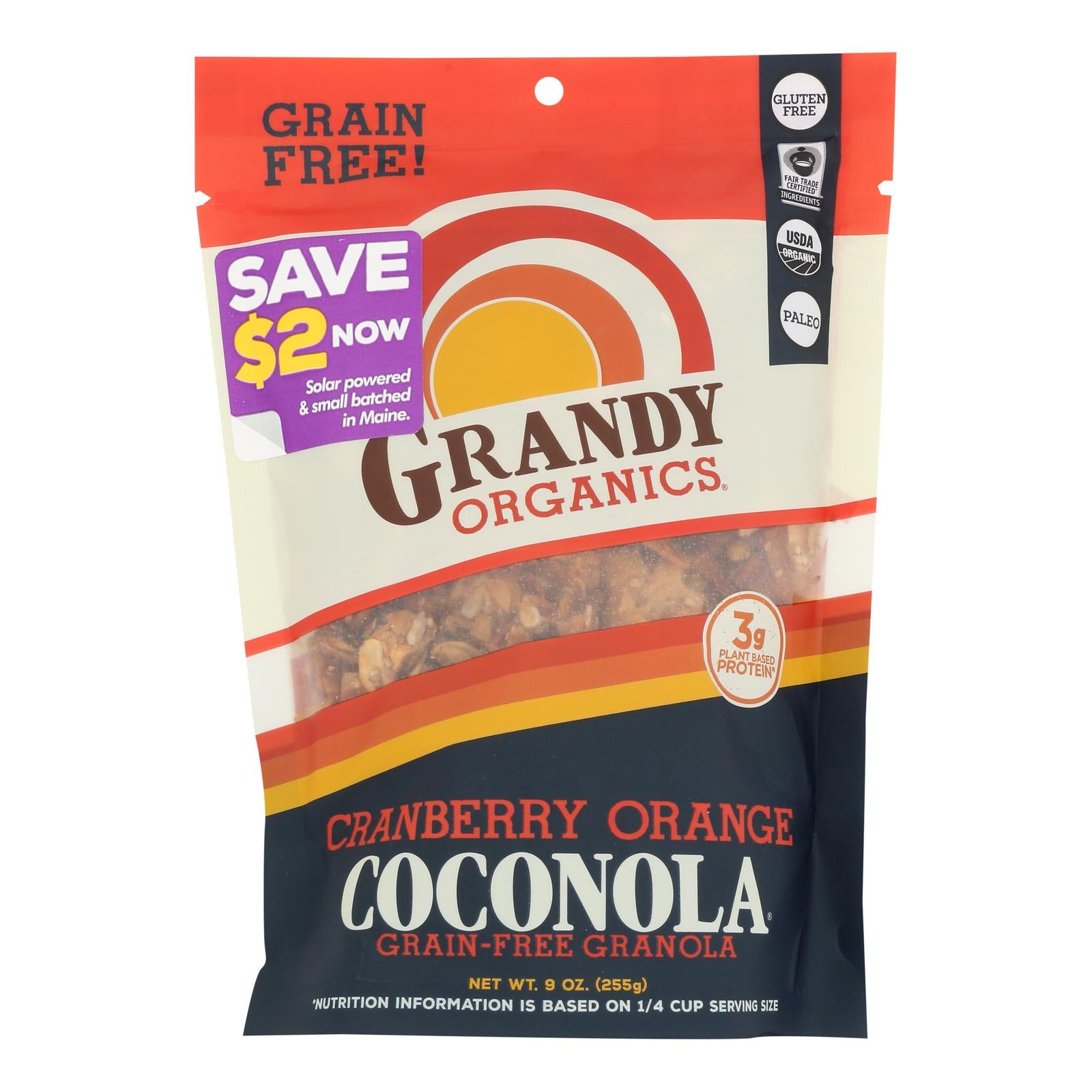 Grandy Organics - Coconola Organic Cranberry Orange - Case of 6-9 Ounces