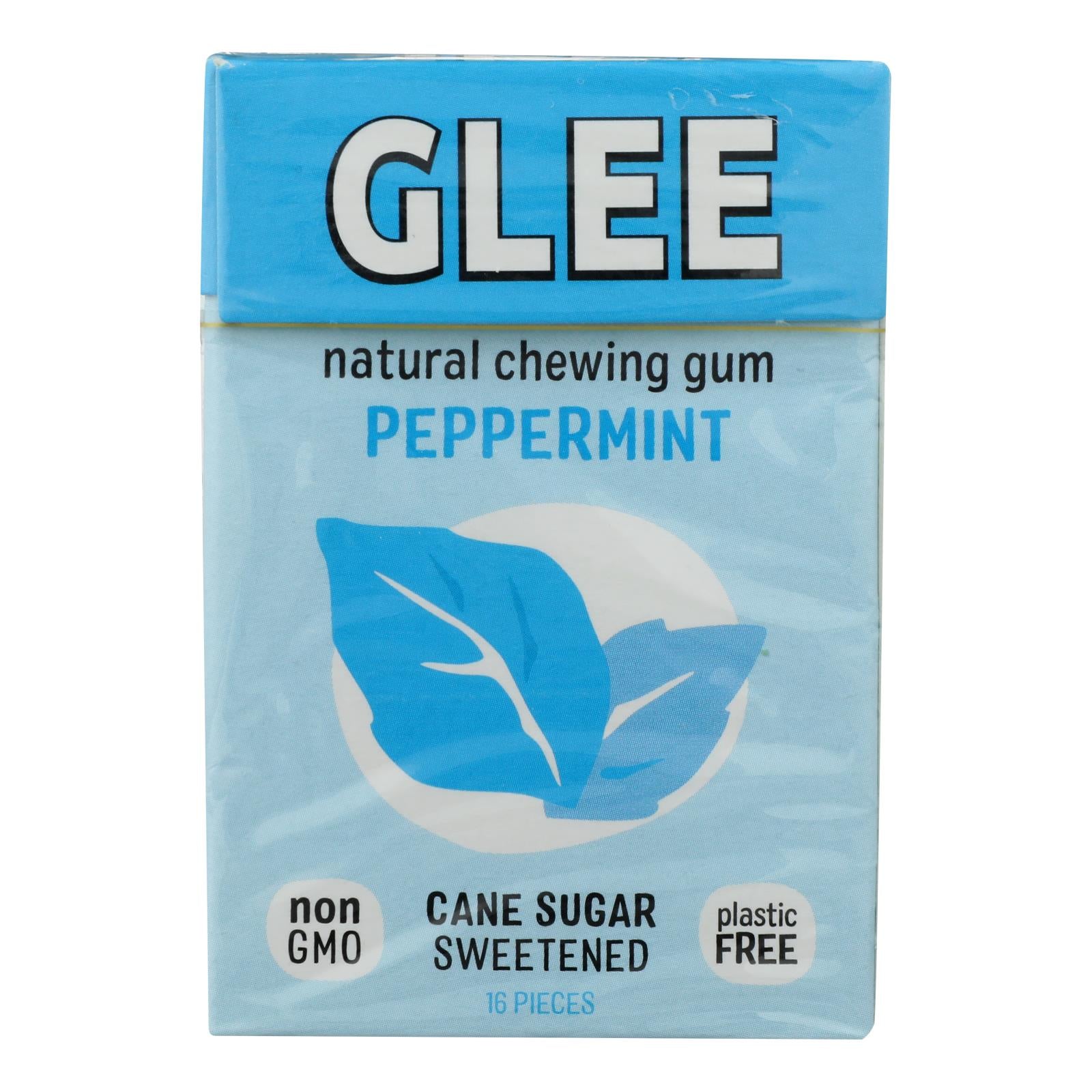Glee Gum Chewing Gum - Peppermint - Case Of 12 - 16 Pieces