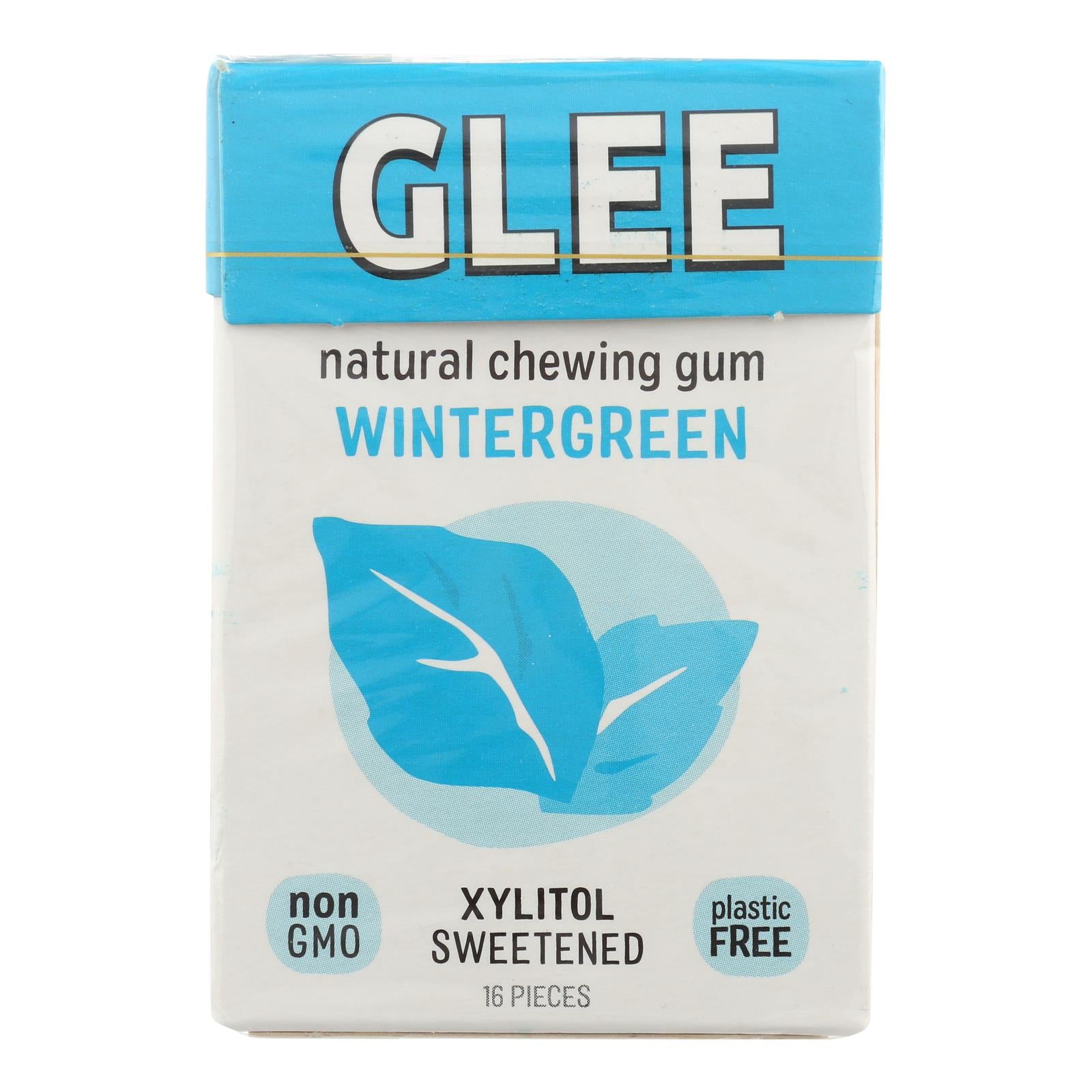 Glee Gum Sugar-Free Gum - Wintergreen - Case of 12 - 16 PC
