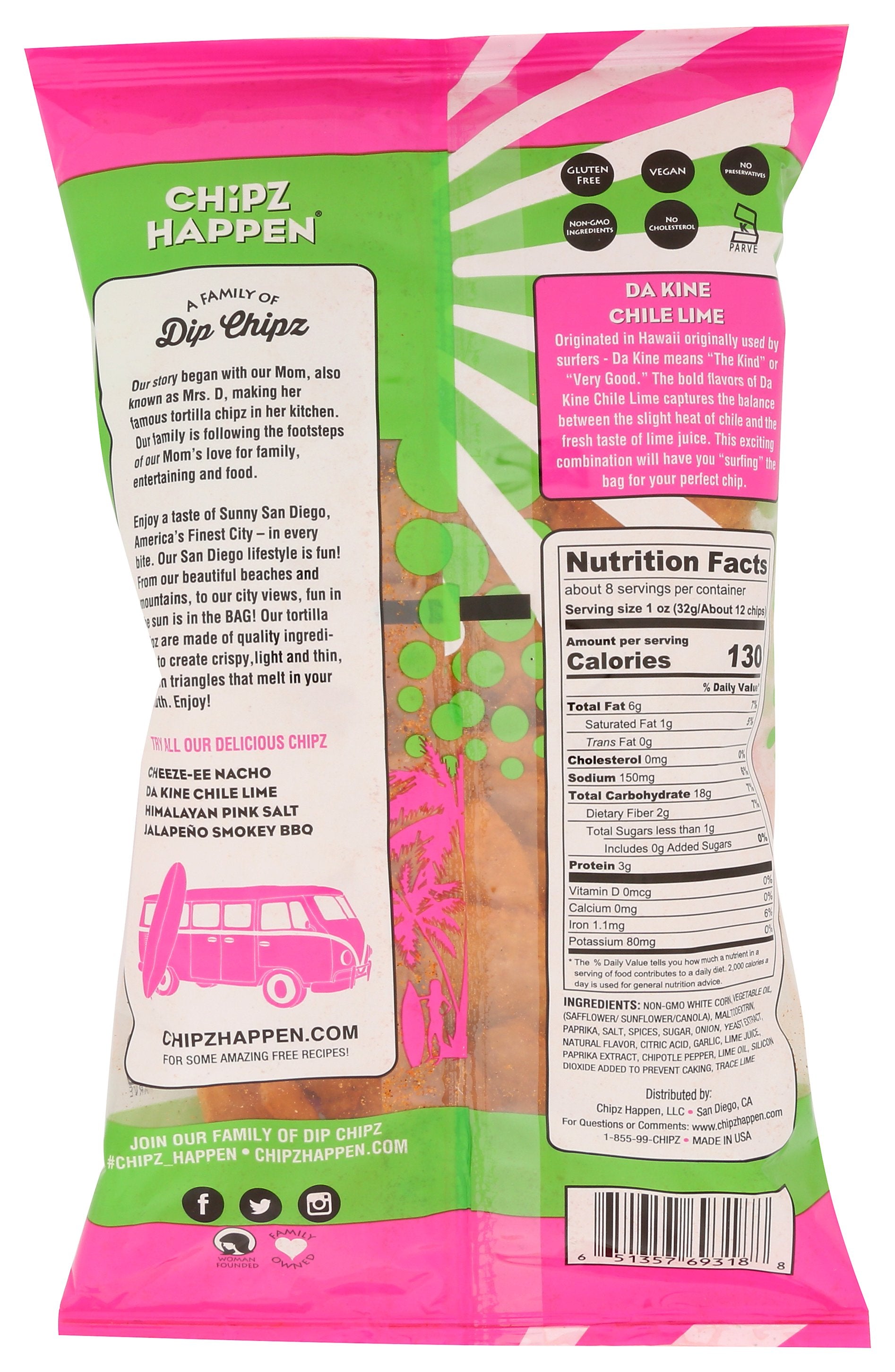 CHIPZ HAPPEN CHIP TORTILLA CHILI LIME - Case of 12