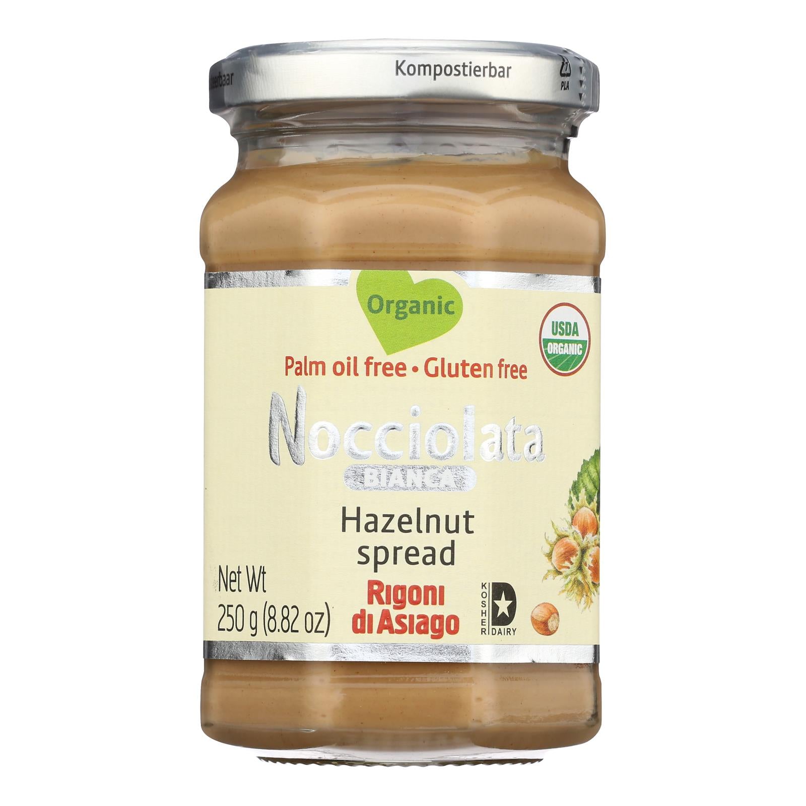 Nocciolata - Spread Organic Hazelnut Bianca - Case of 6-8.82 Ounces