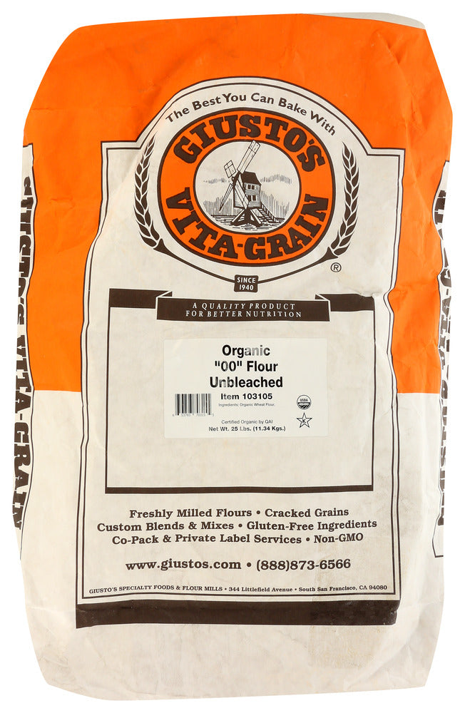 Giustos Eb Flour Unbleached Organic - Pack of 1 - 25 Lb