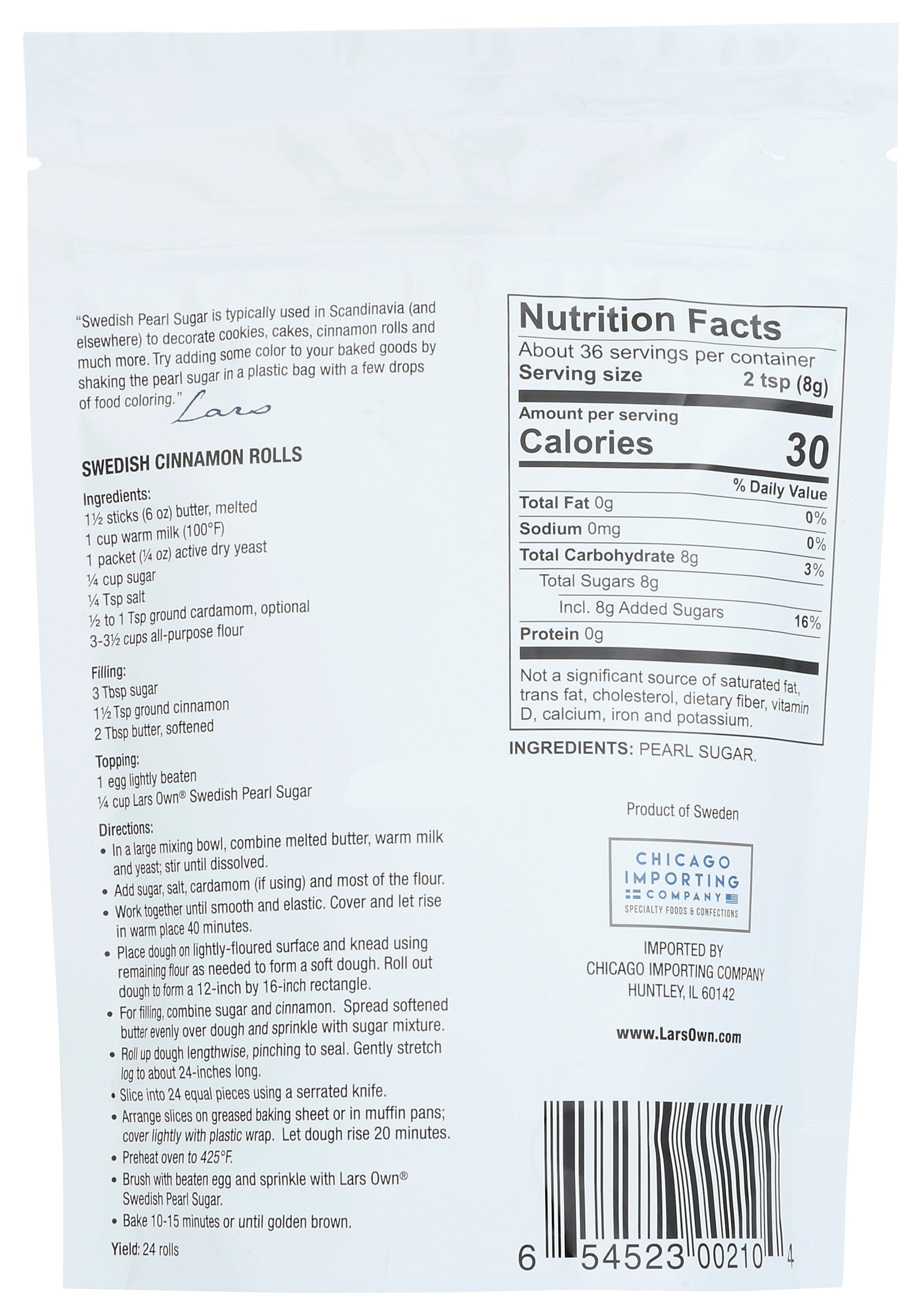 LARS OWN SUGAR PEARL SWEDISH - Case of 6