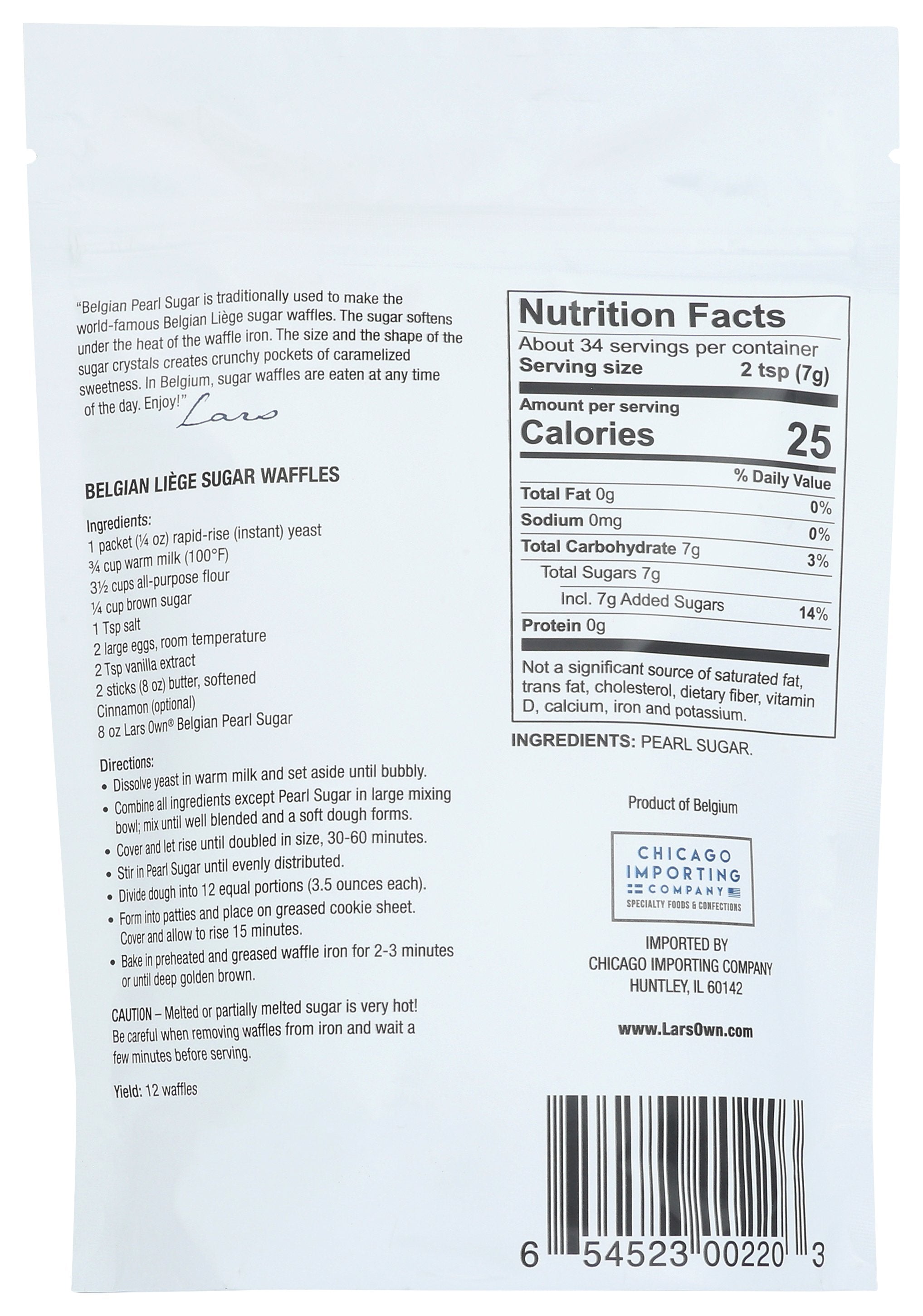 LARS OWN SUGAR PEARL BELGIAN - Case of 6