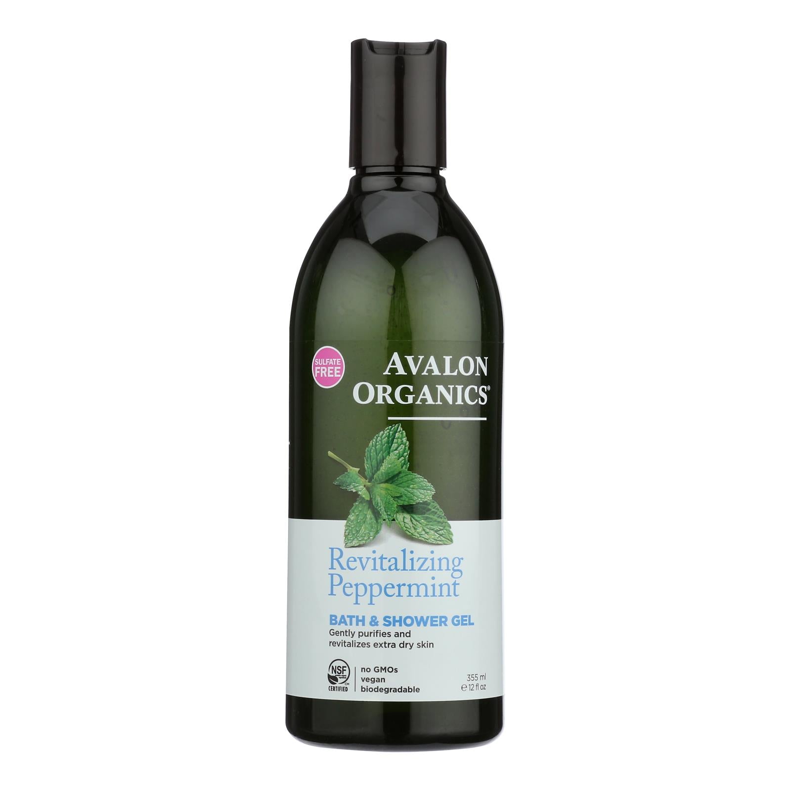 Avalon Organics Bath And Shower Gel Peppermint - 12 Fl Oz