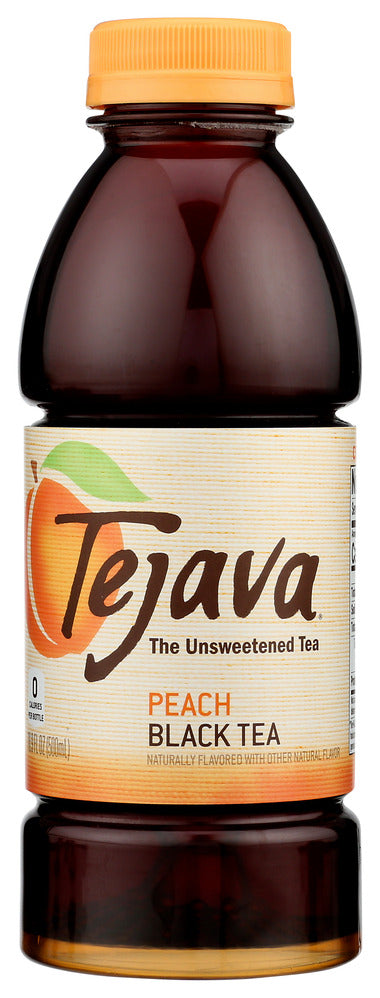 Tejava Tea Peach Black Tea Unsweetened  - Case of 12 - 16.9 fl oz