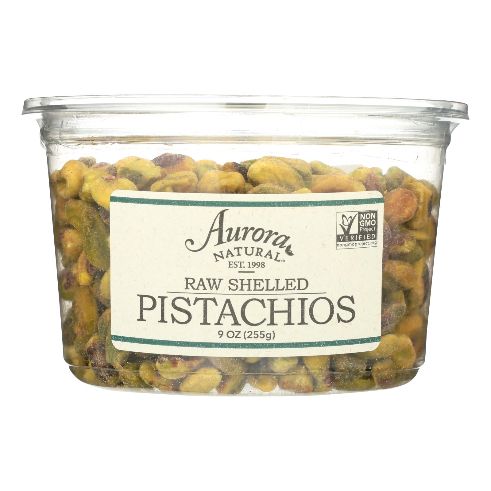 Aurora Natural Products - Raw Shelled Pistachios - Case of 12 - 9 oz.