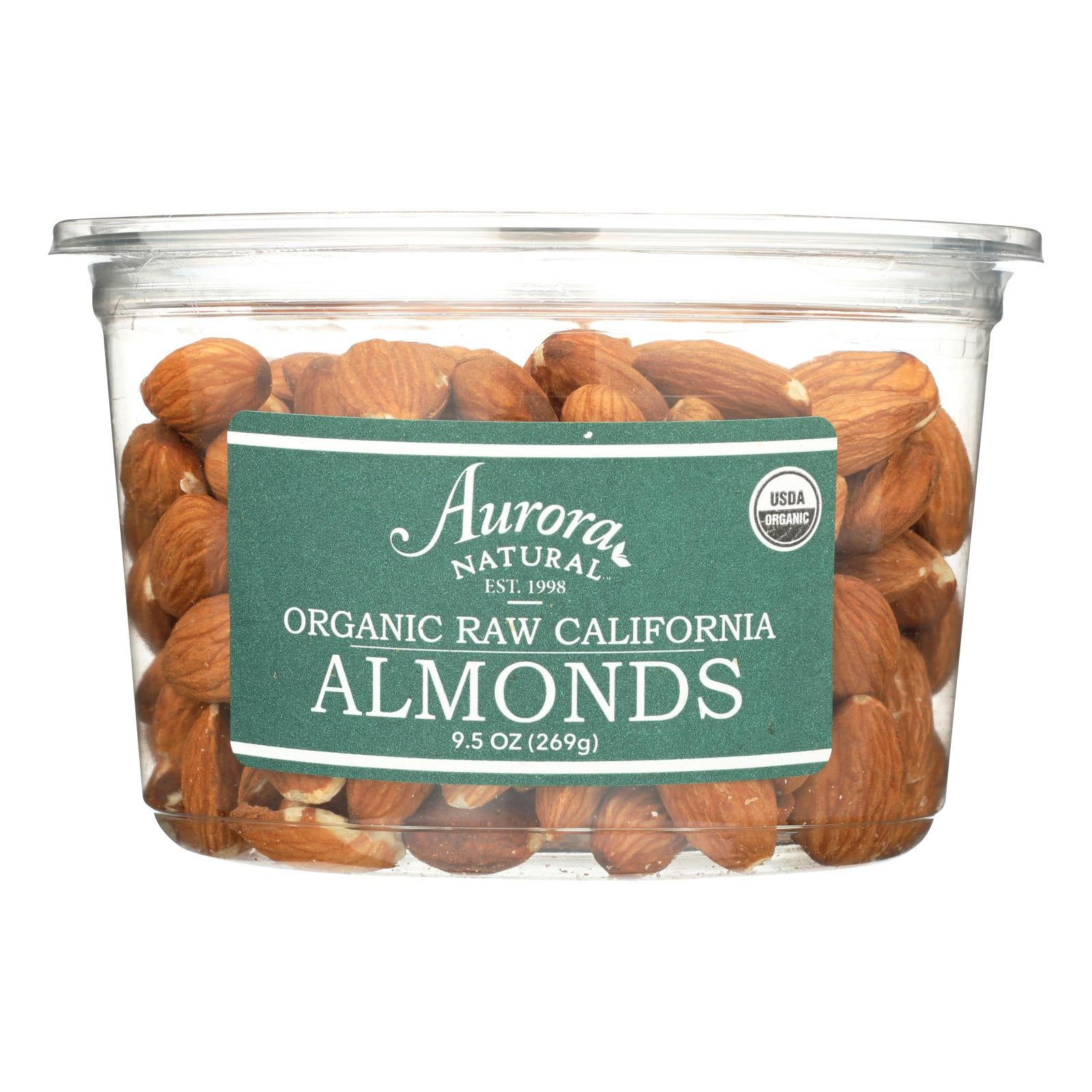 Aurora Natural Products - Organic Raw California Almonds - Case of 12 - 9.5 oz.