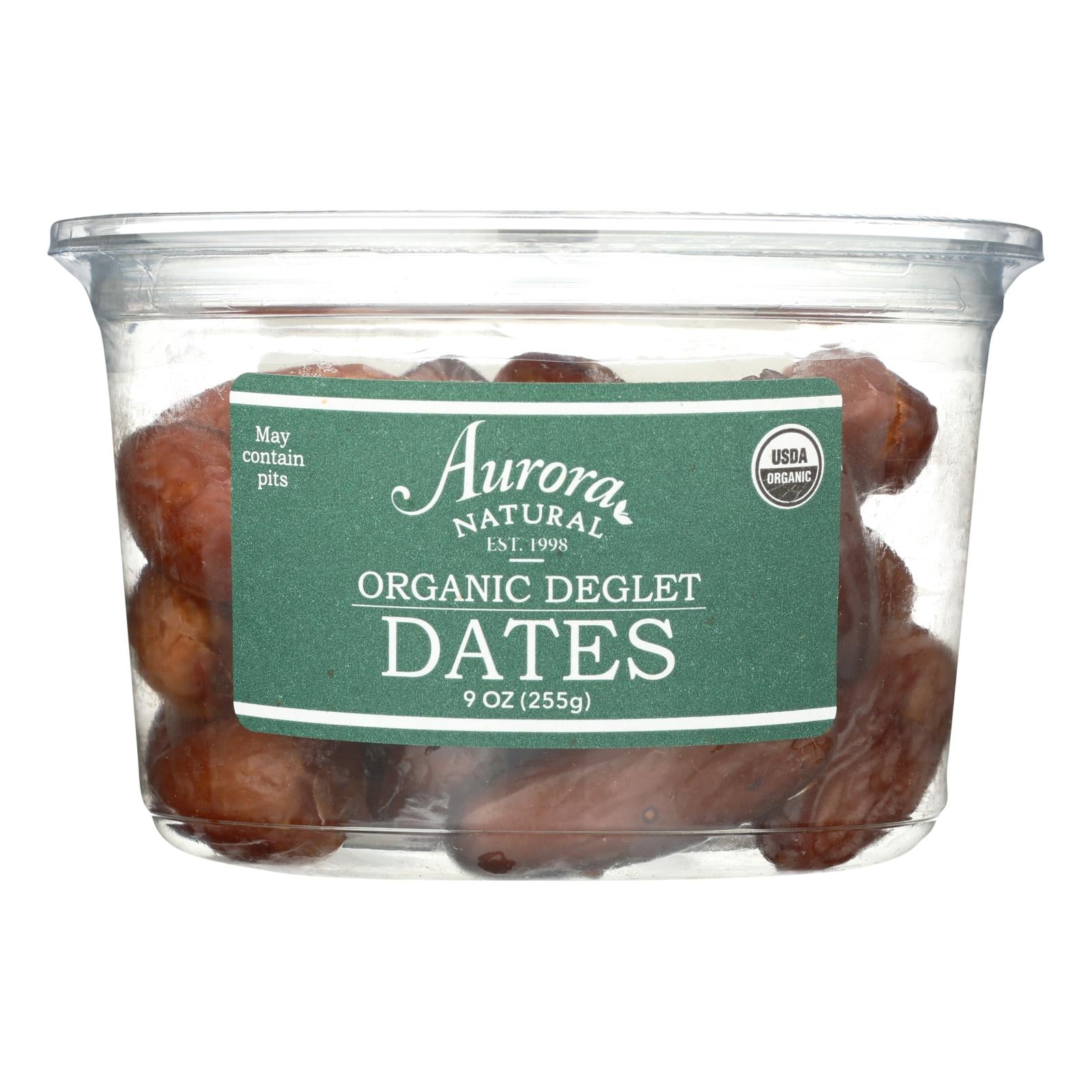 Aurora Natural Products - Organic Deglet Dates - Case of 12 - 9 oz.