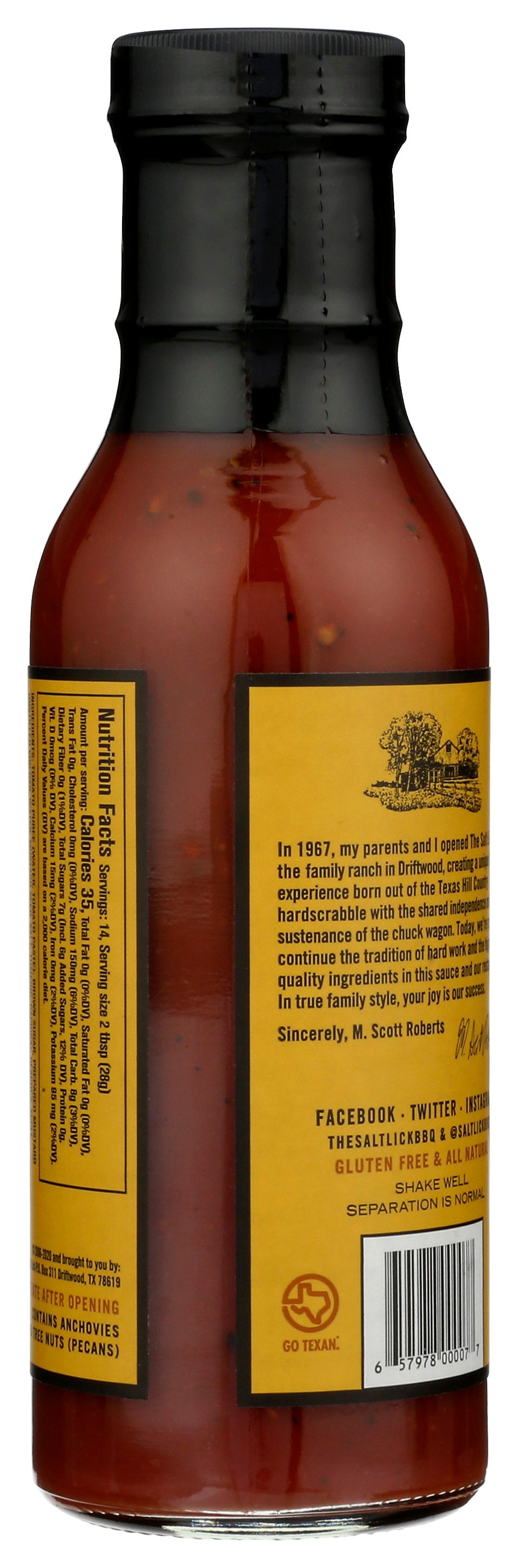 SALT LICK SAUCE BBQ HONEY PECAN - Case of 6