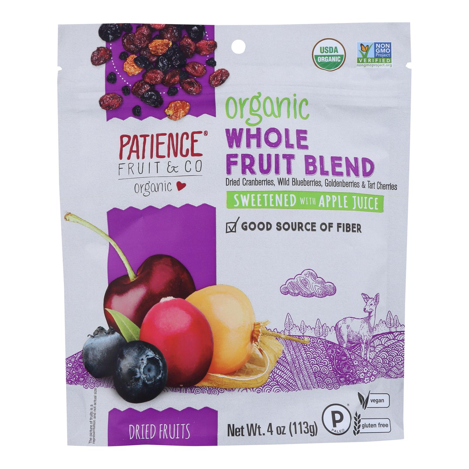 Patience Fruit and Co - Whole Berry Blend Mixed Berries - Case of 8 - 4 oz