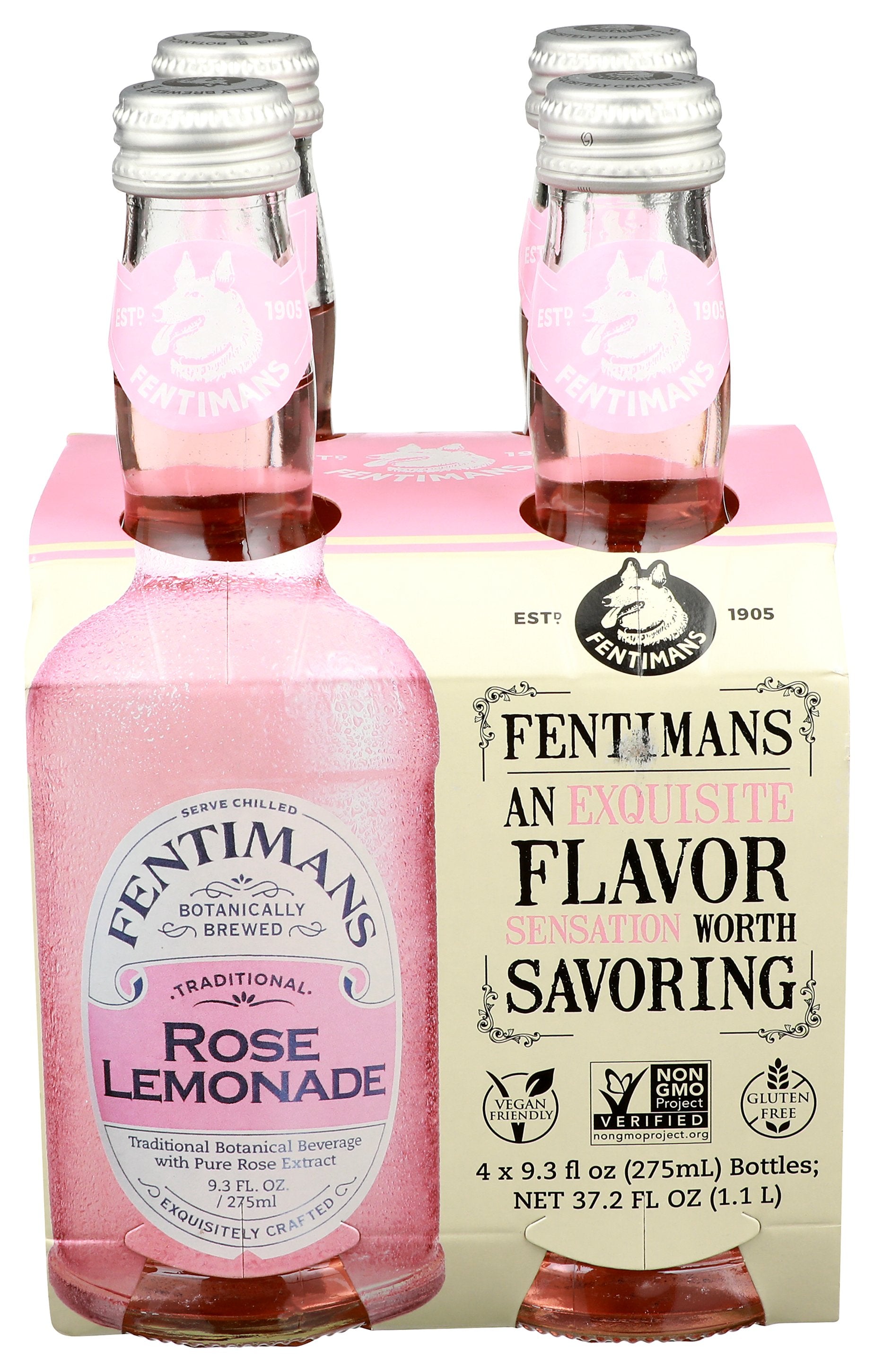 FENTIMANS BEV 4PK ROSE LEMONADE - Case of 6