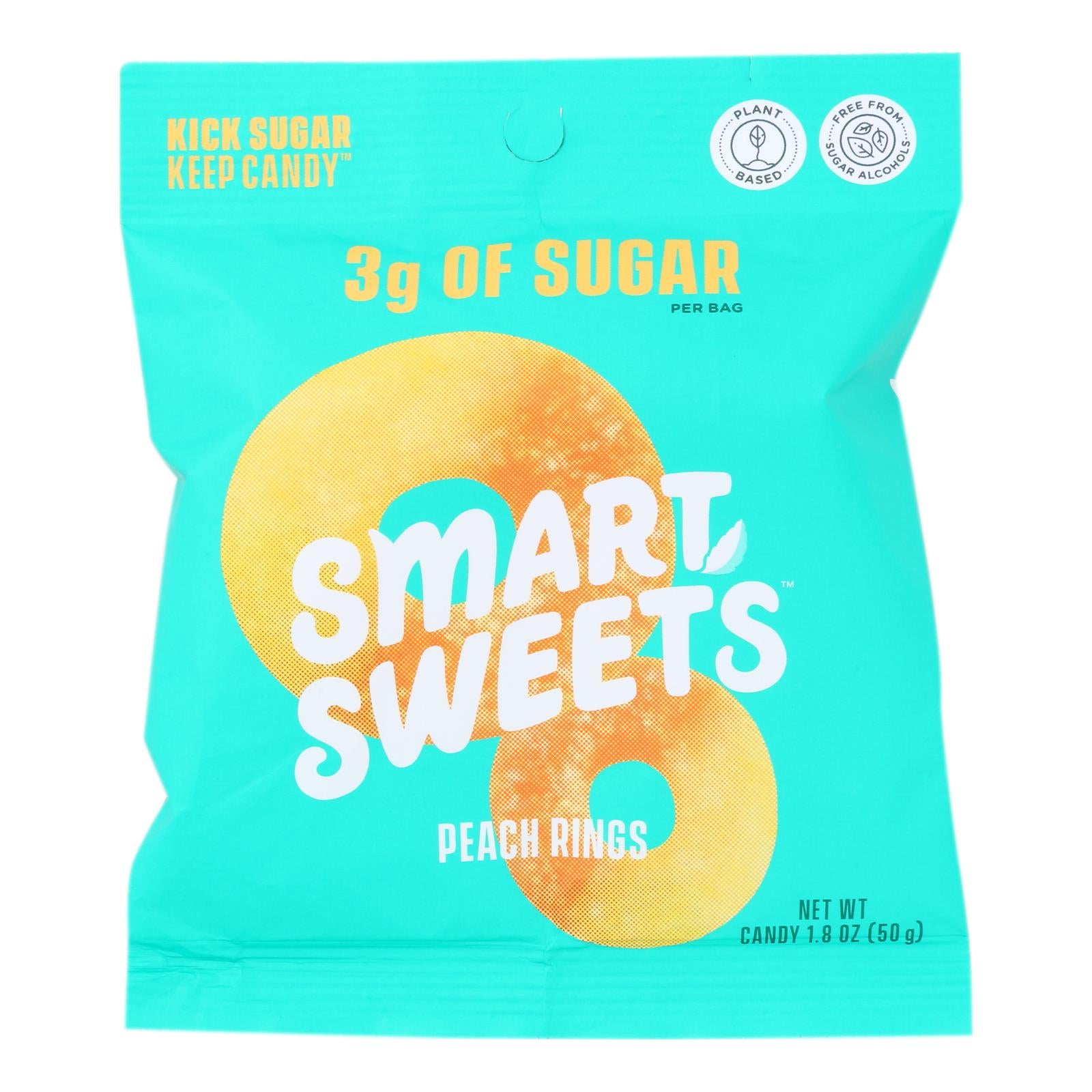 Smartsweets - Gummy Peach Rings - Case Of 12 - 1.8 Oz