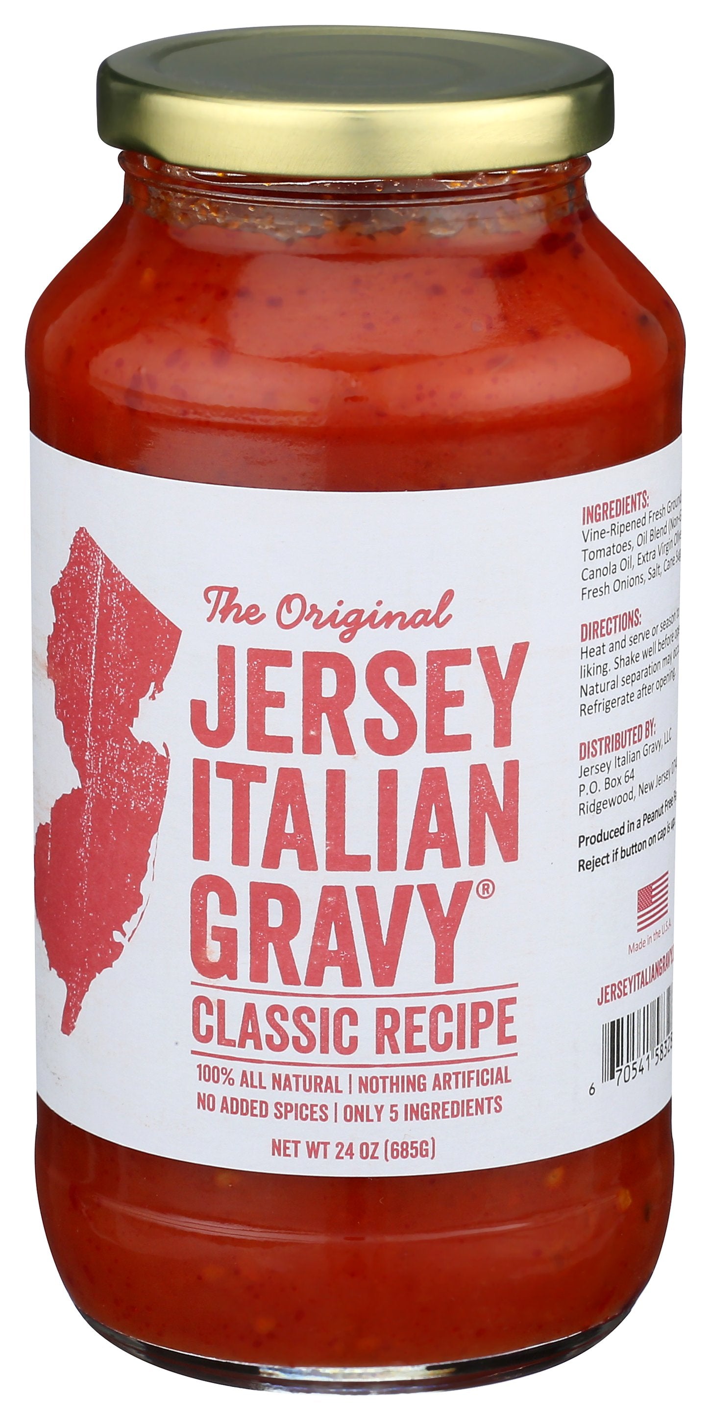 JERSEY ITALIAN GRAVY SAUCE CLASSIC MARINARA - Case of 12