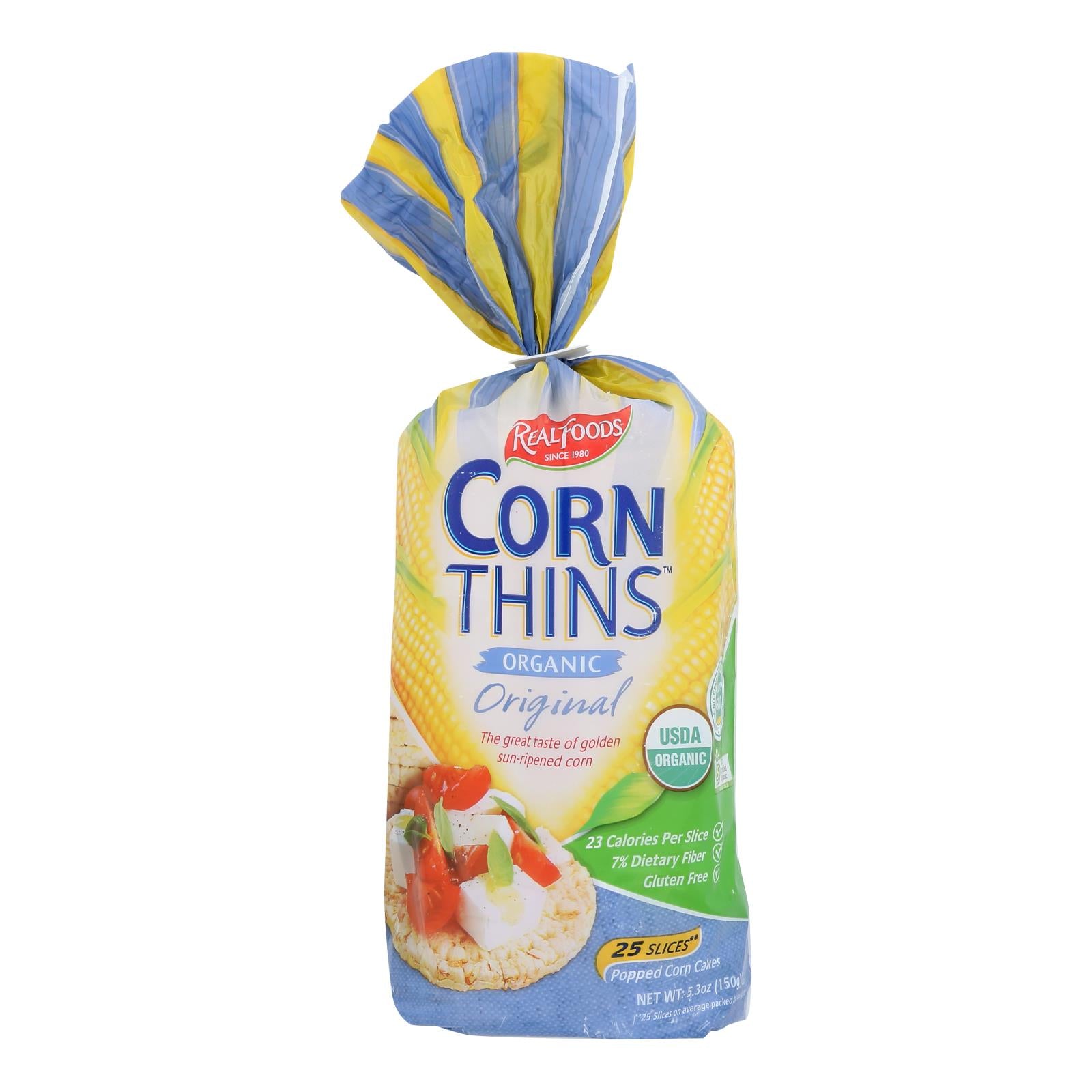 Real Foods Organic Corn Thins - Case Of 6 - 5.3 Oz.