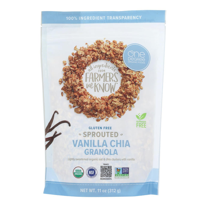 One Degree Organic Foods Sprouted Oat Granola - Vanilla Chia - Case Of 6 - 11 Oz.