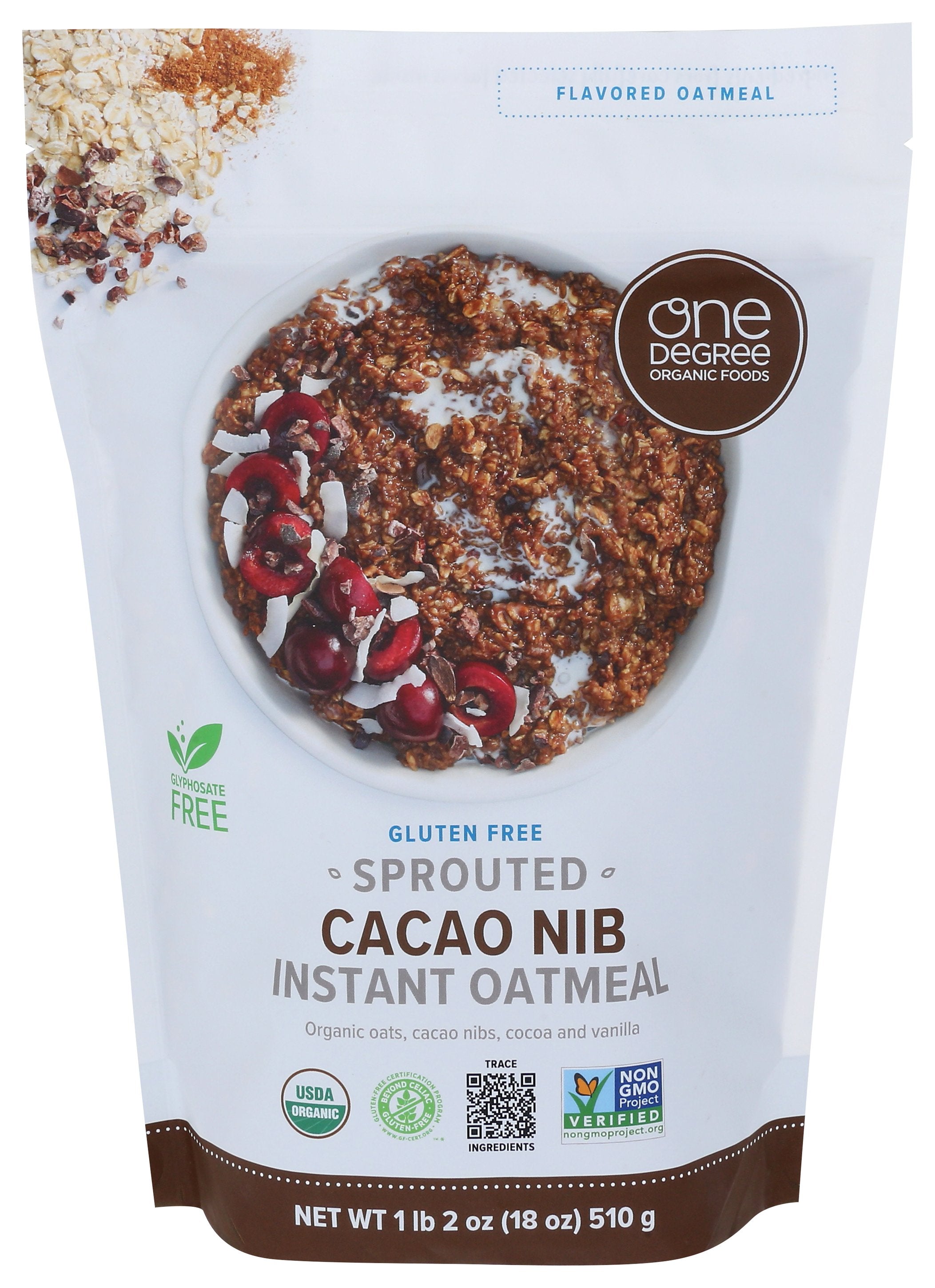 ONE DEGREE ORG OATS SPRTD CACAO NIB - Case of 6