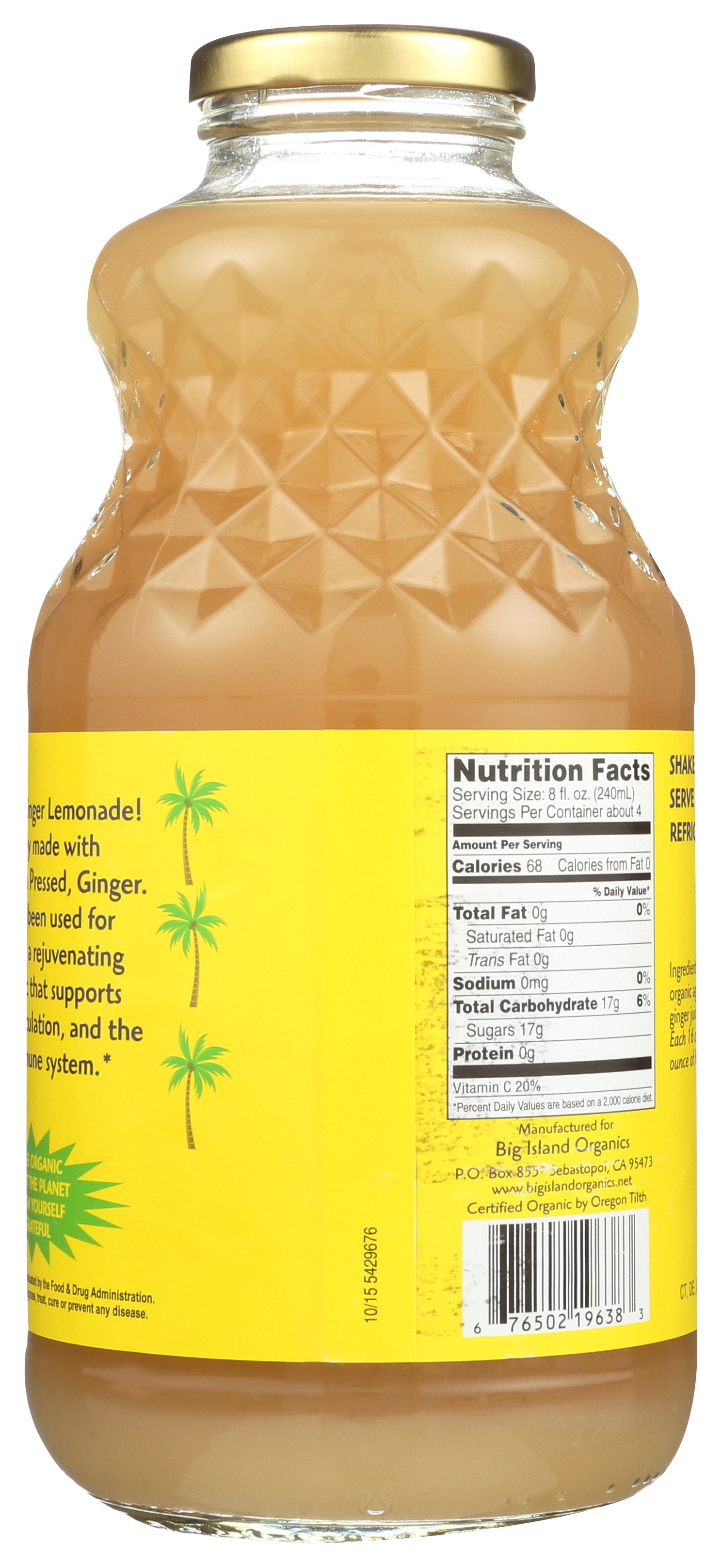 BIG ISLAND ORGANICS JUICE HI GINGERADE ORG - Case of 12