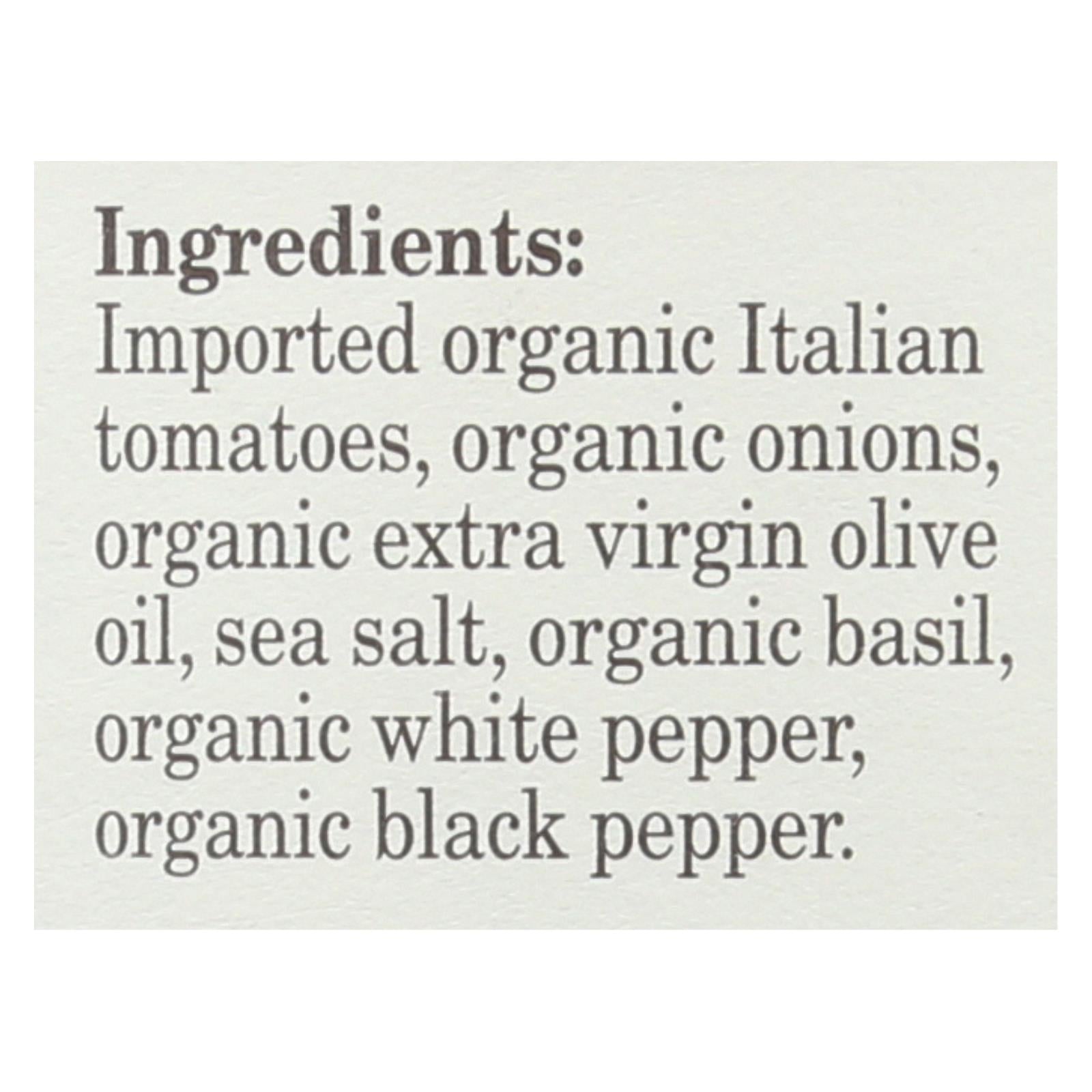 Organico Bello Basil Pasta Sauce - Tomato - Case of 6 - 25 oz.