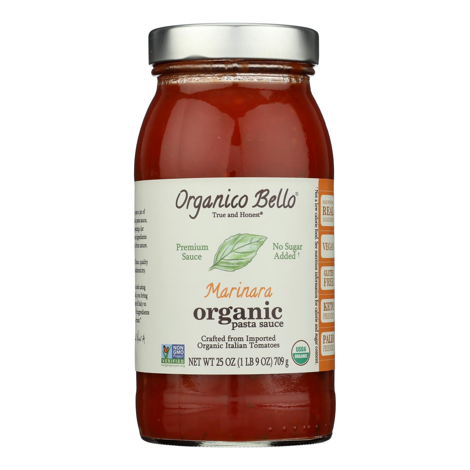 Organico Bello Pasta Sauce - Marinara - Case of 6 - 25 oz.