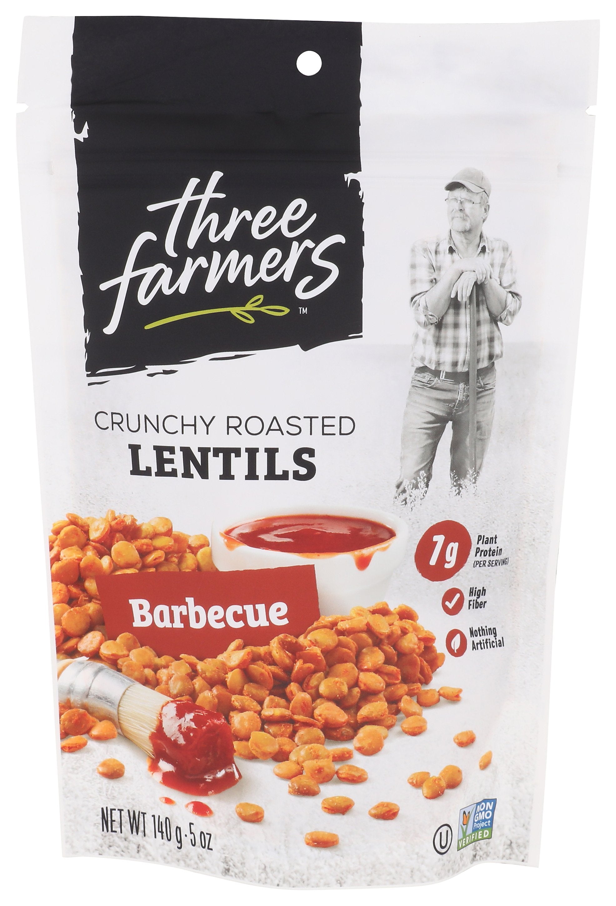 THREE FARMERS FOODS INC SNACK LENTIL BARBEQUE - Case of 6