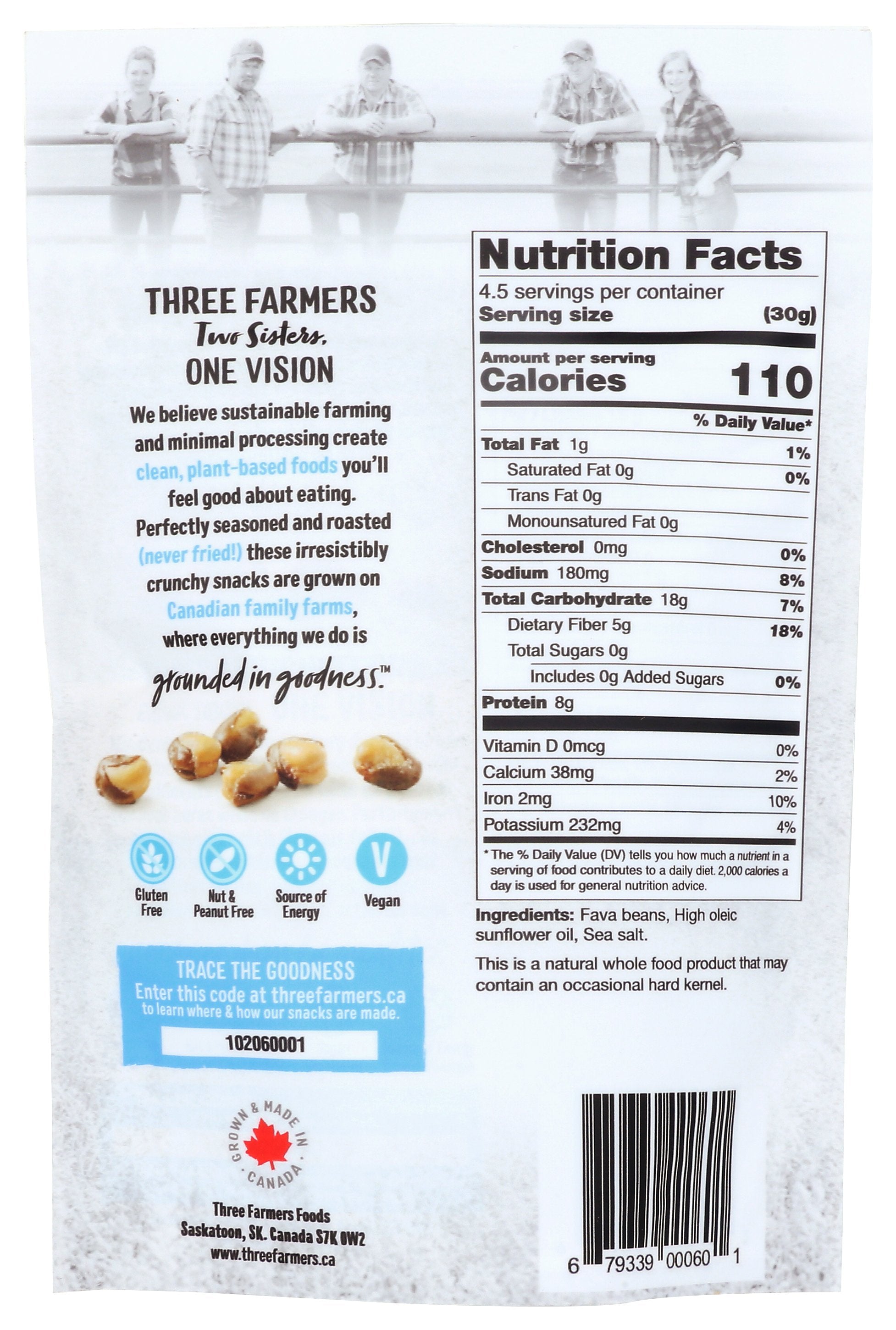 THREE FARMERS FOODS INC BEANS RSTD FAVA SALTE - Case of 6