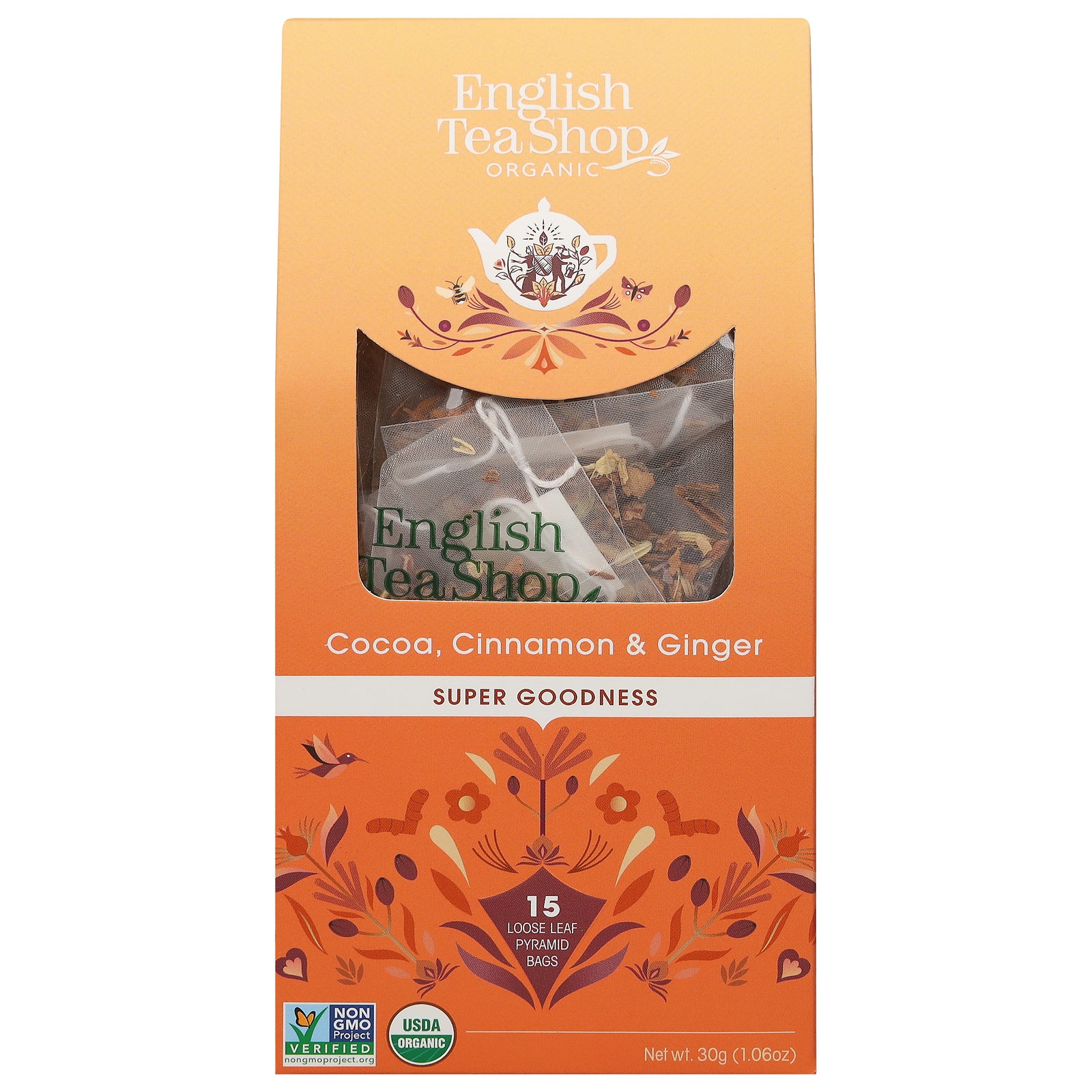 English Tea Shop - Tea Organic Cocoa Cinnamon & Ginger - Case of 6-15 BAG