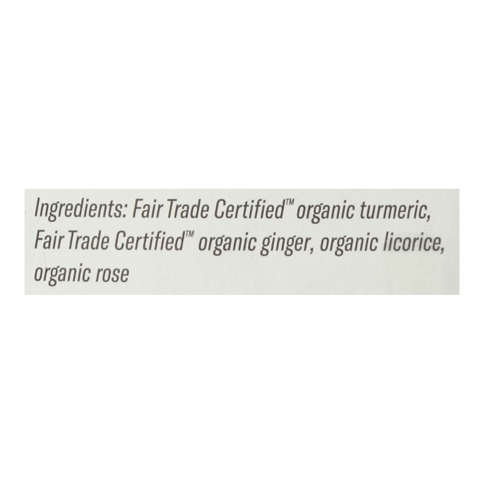 Numi Tea - Tea Organic Turmeric 3 Roots - Case of 6-15 Bags