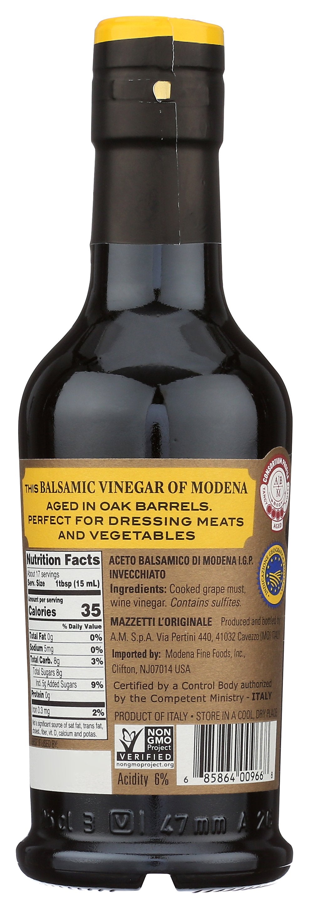 MAZZETTI VINEGAR BLSMC 4LEAF GOLD - Case of 6