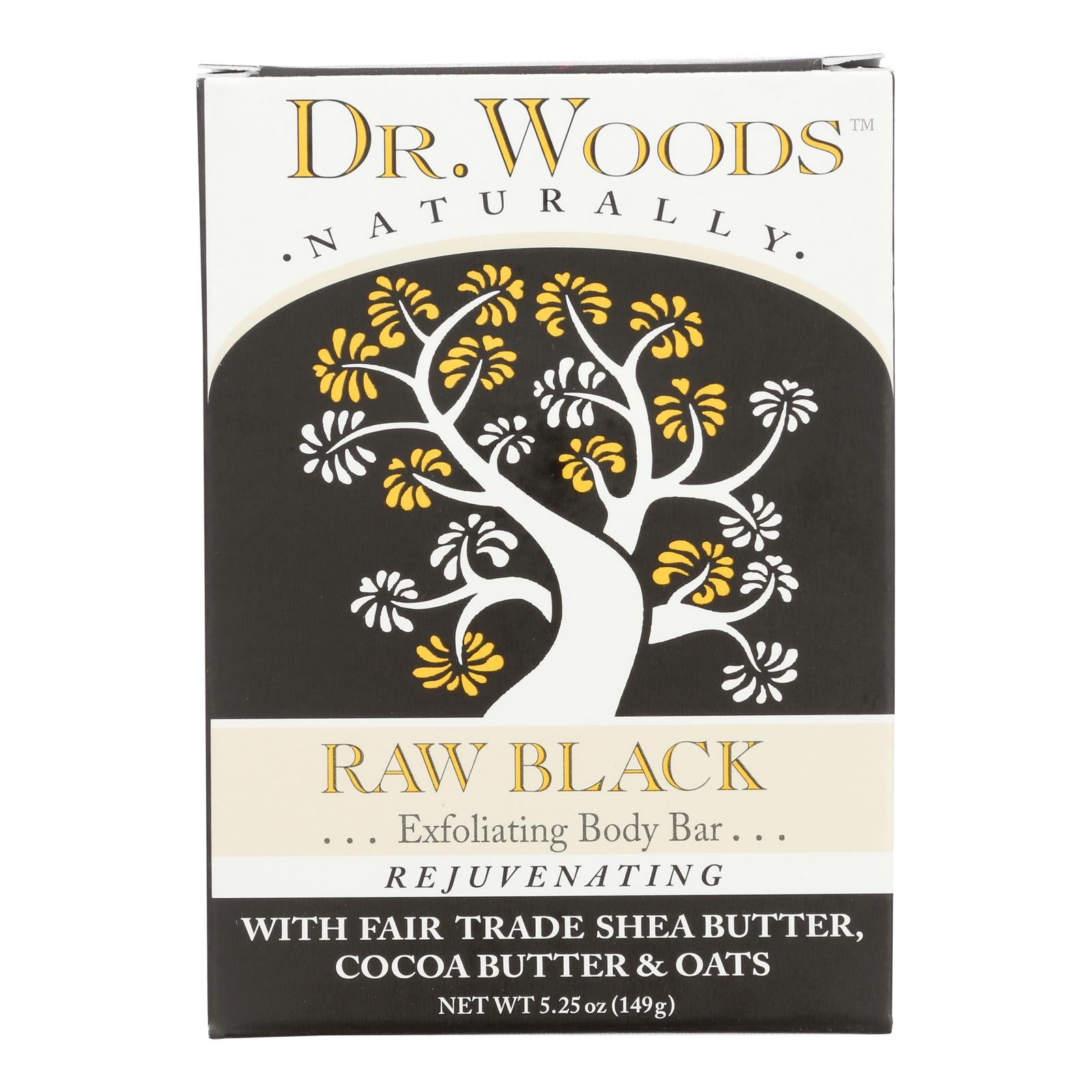 Dr. Woods Bar Soap Raw Black - 5.25 Oz