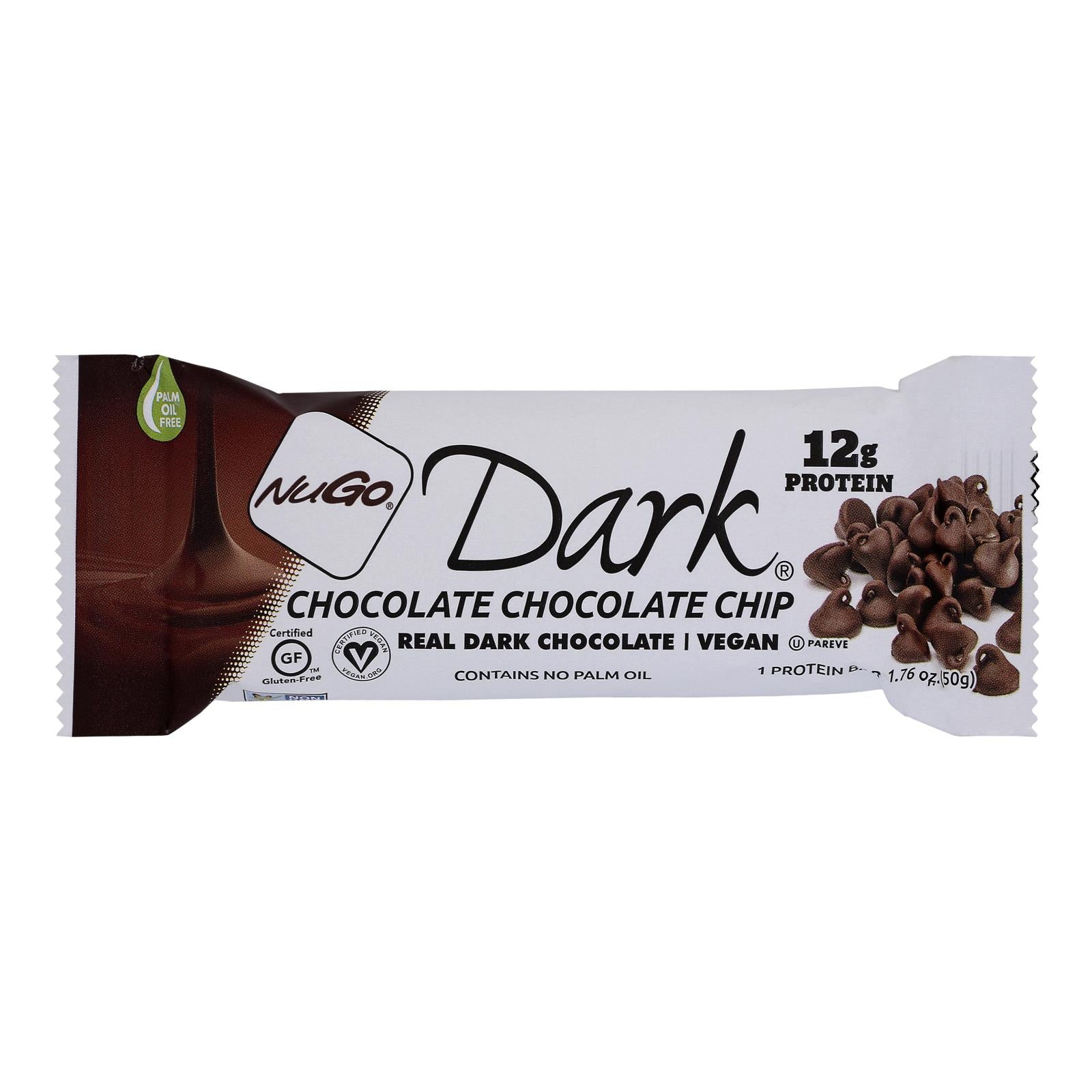 NuGo Nutrition Bar - Dark - Chocolate Chocolate Chip - 50 g - Case of 12