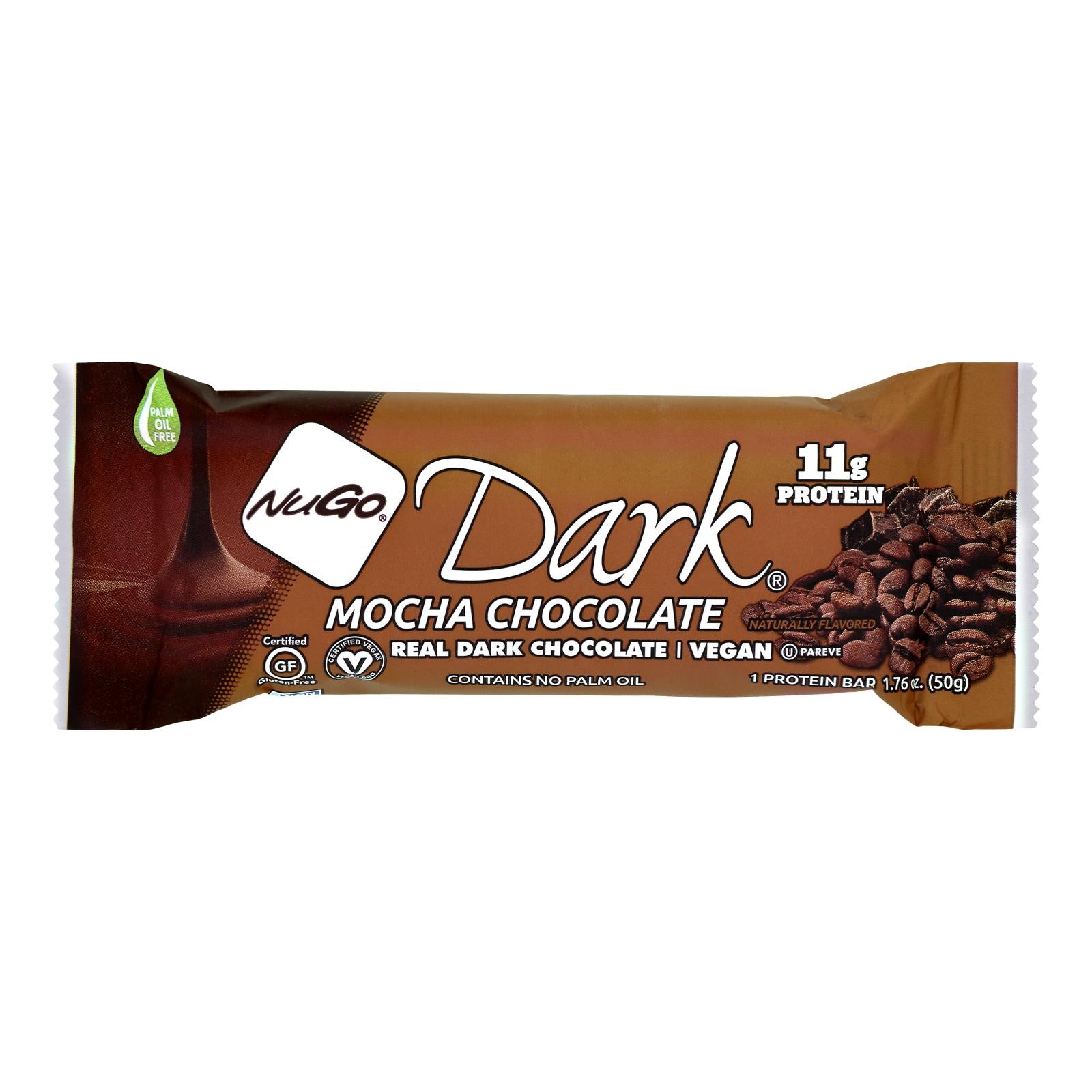 NuGo Nutrition Bar - Dark - Mocha Chocolate - 50 g - Case of 12