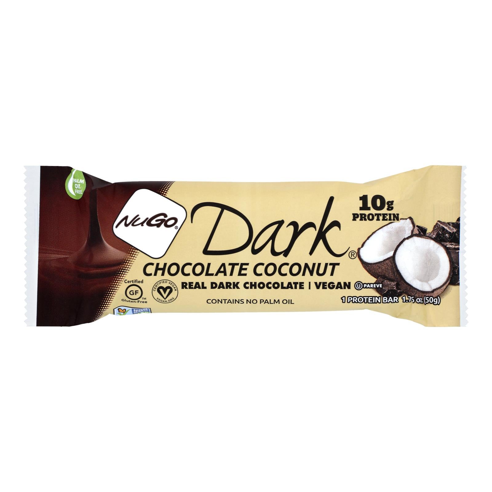 Nugo Nutrition Bar - Nugo Dark - Chocolate Coconut - 1.76 oz - 1 Case