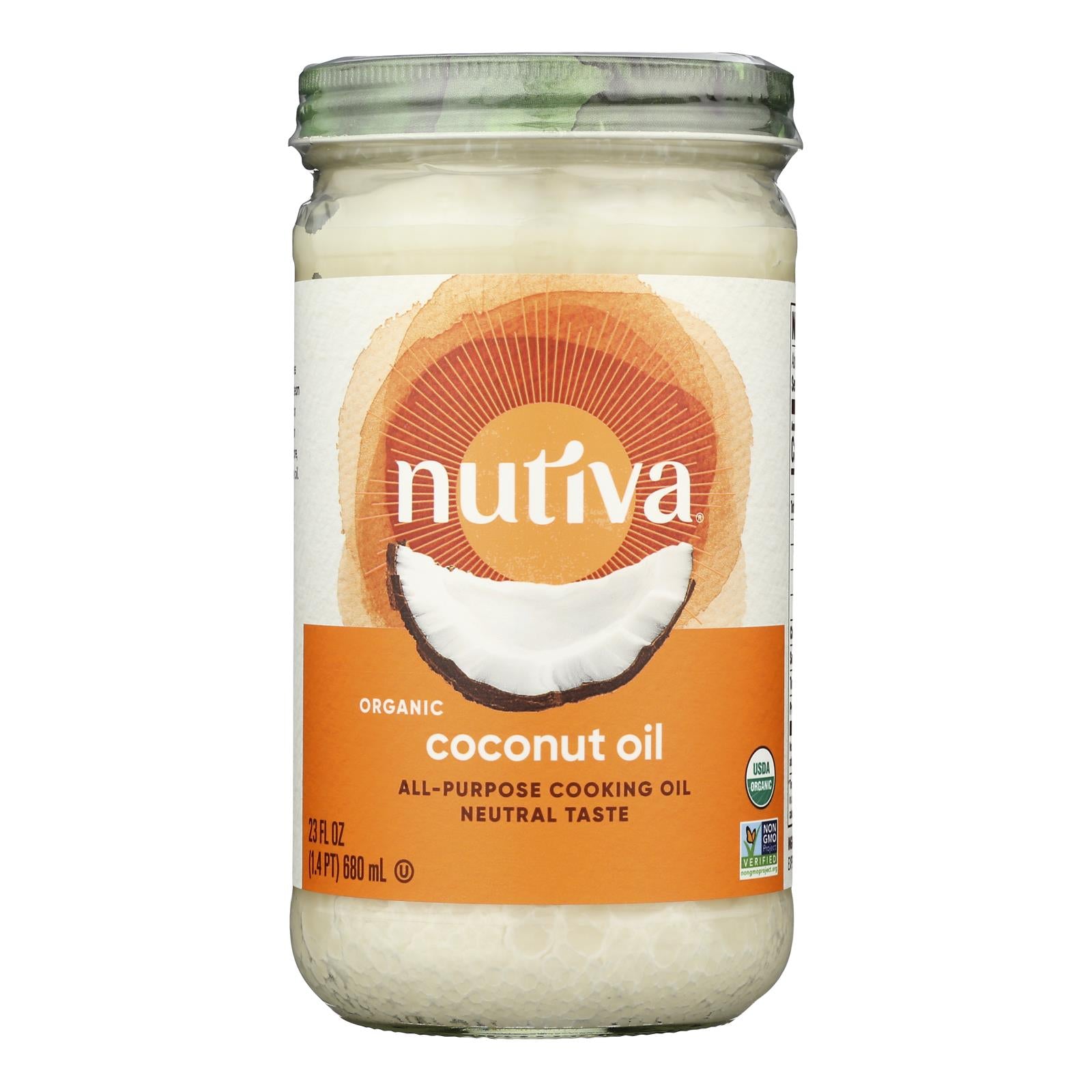 Nutiva Organic Coconut Oil - Refined - Case of 6 - 23 Fl oz.
