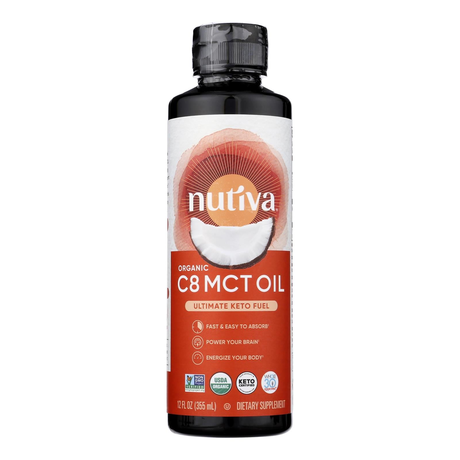 Nutiva - Oil Organic C8 Mct Coconut - 1 Each-12 Fz