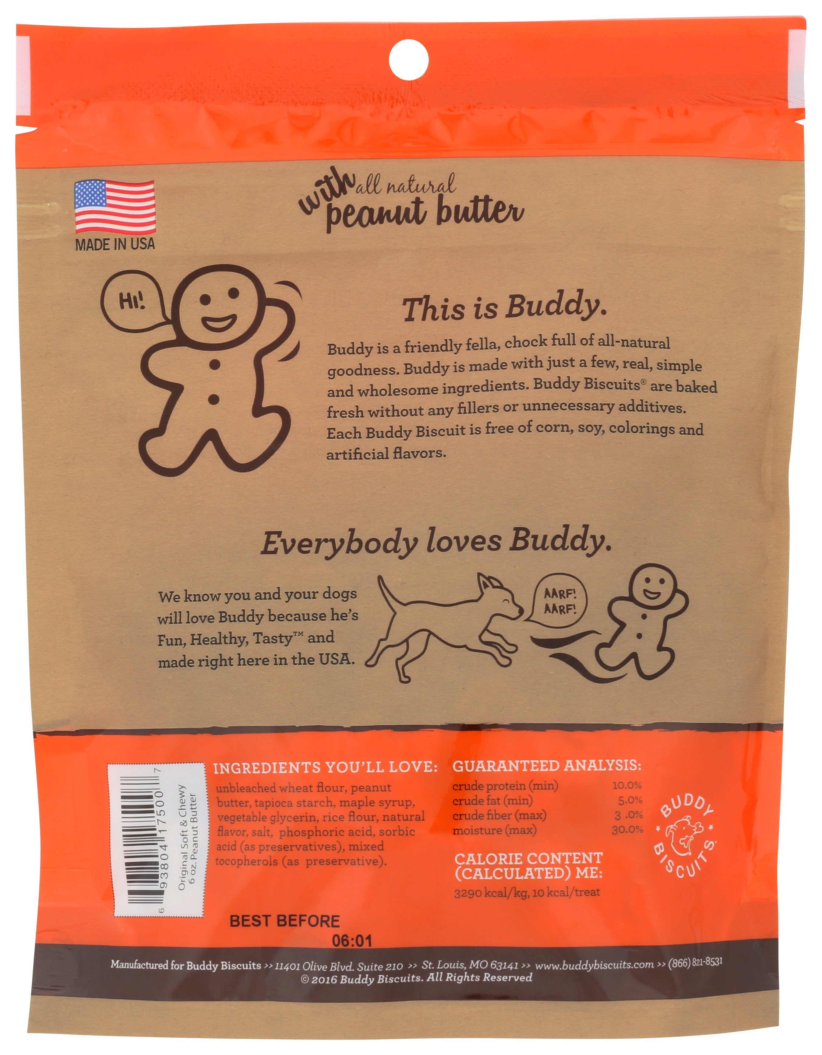 BUDDY BISCUITS DOG BISCUIT SFT&CHWY PNUT - Case of 12