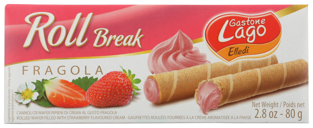 Gastone Lago Roll Strawberry Cream - Case of 12 - 2.82 oz