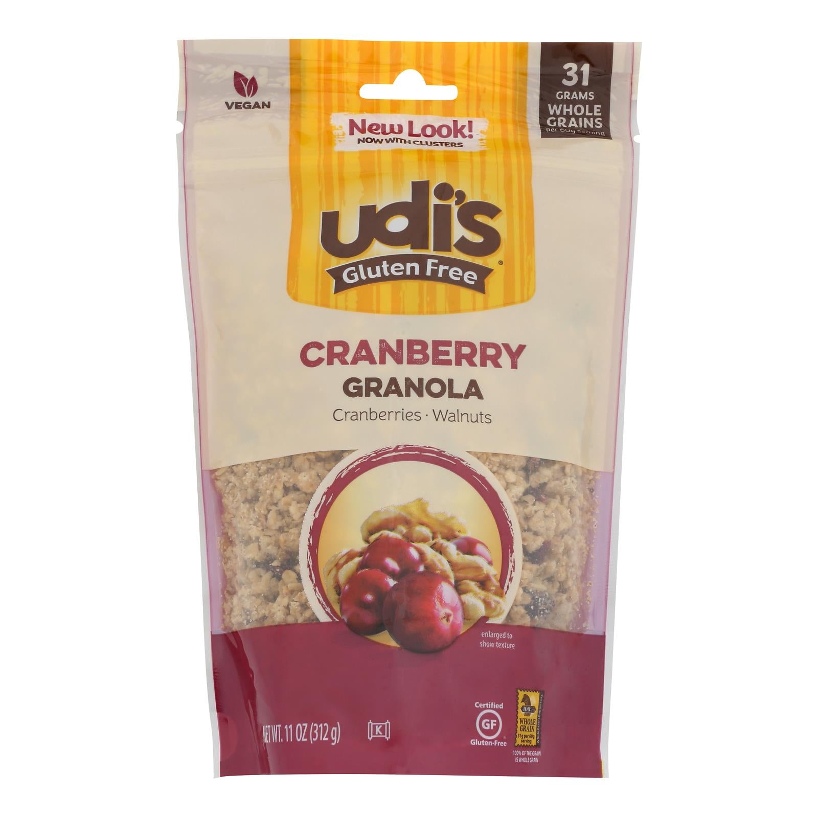 Udi's Cranberry Granola  - Case of 6 - 11 OZ