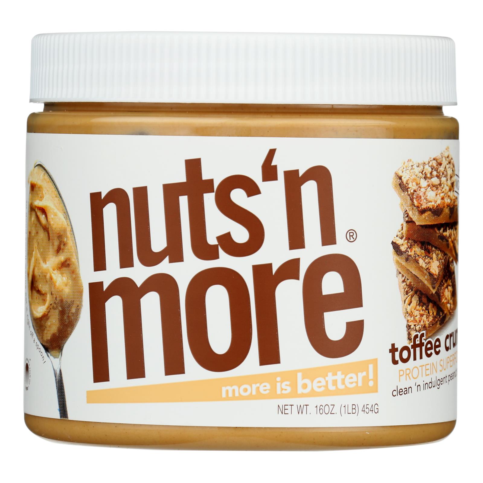 Nuts and More - Peanut Butter Spread Toffee Crunch - Case of 6 - 15 Ounce