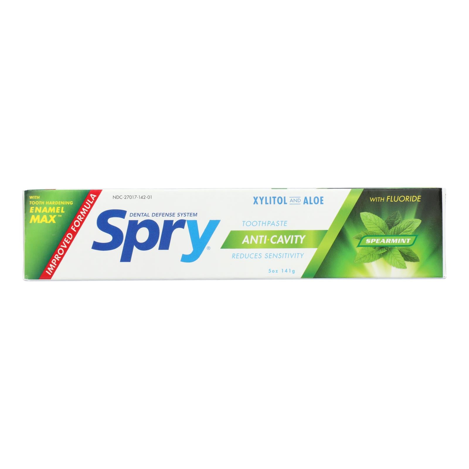 Spry Toothpaste - Spearmint - Fluoride - 5 Oz