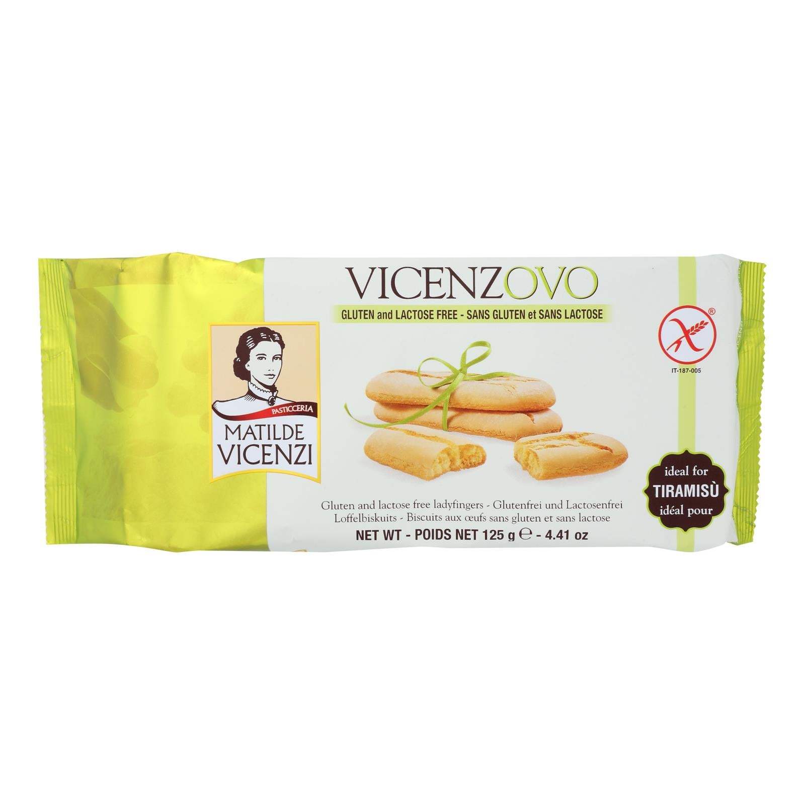 Vicenzi - Cookies Ladyfingers Gluten Free - Case of 12 - 4.41 OZ