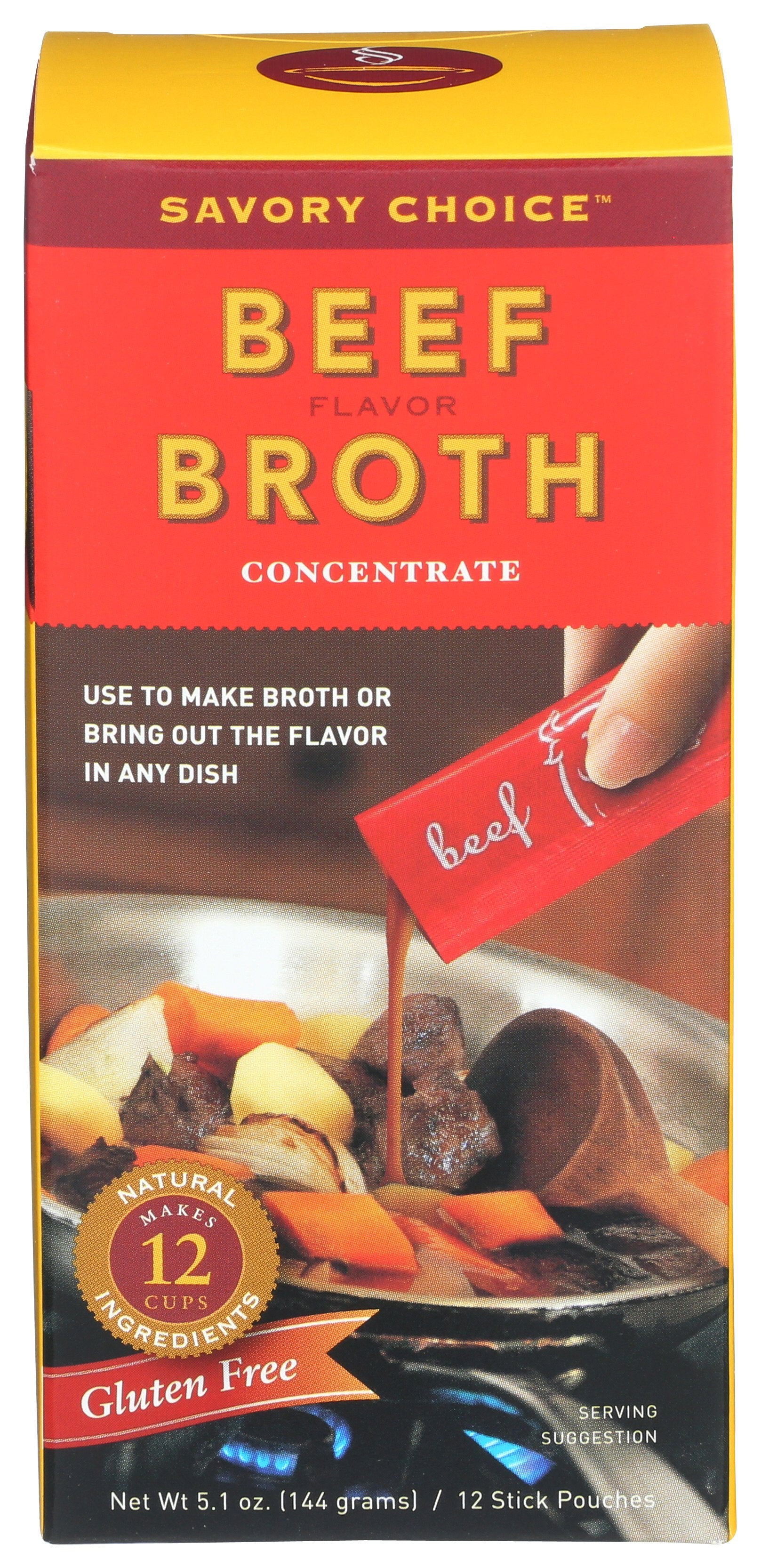 SAVORY CHOICE BROTH LIQ CNCNTRT BEEF 12STK - Case of 12