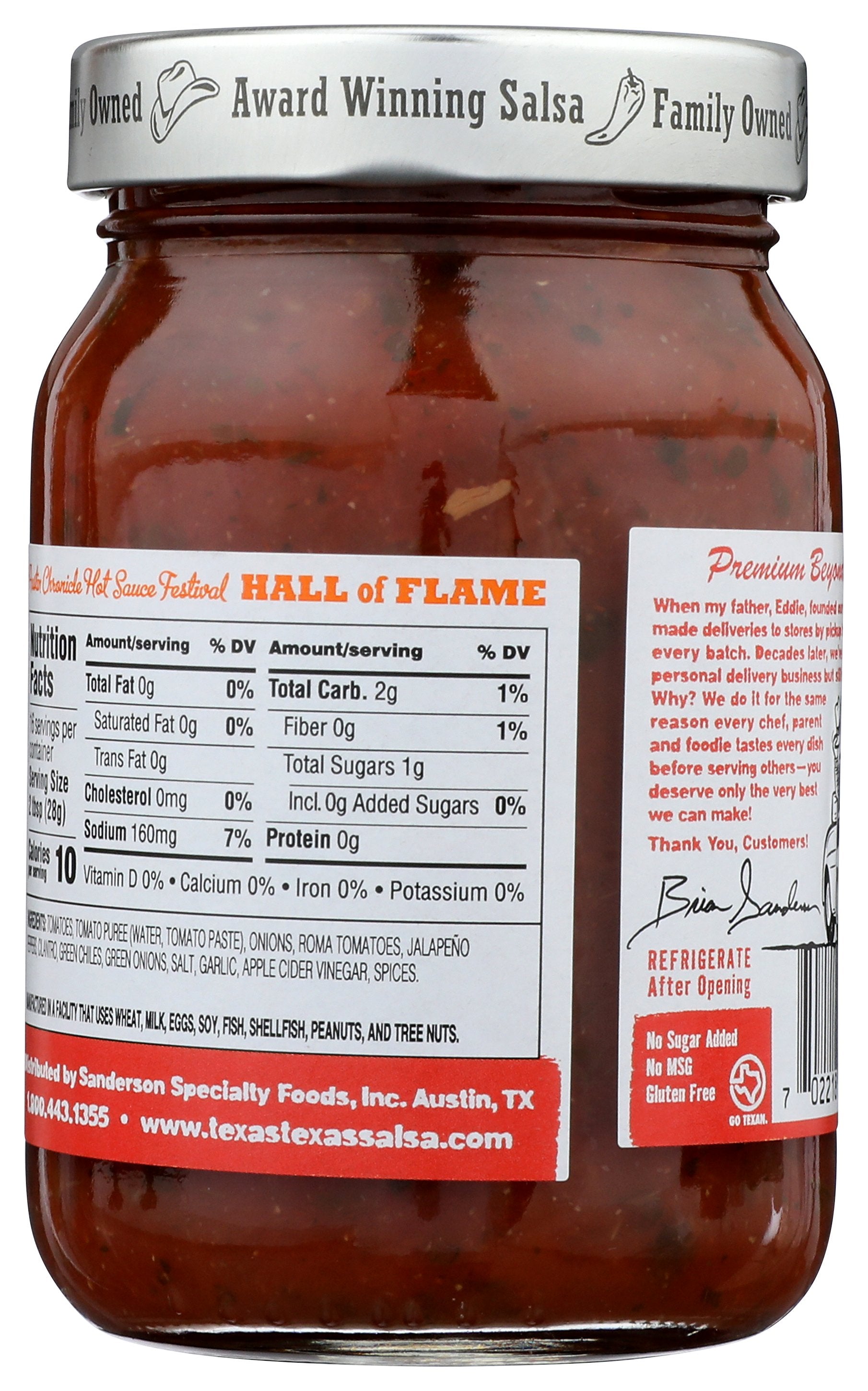 TEXAS TEXAS SALSA MED RSTRNT STYL - Case of 6