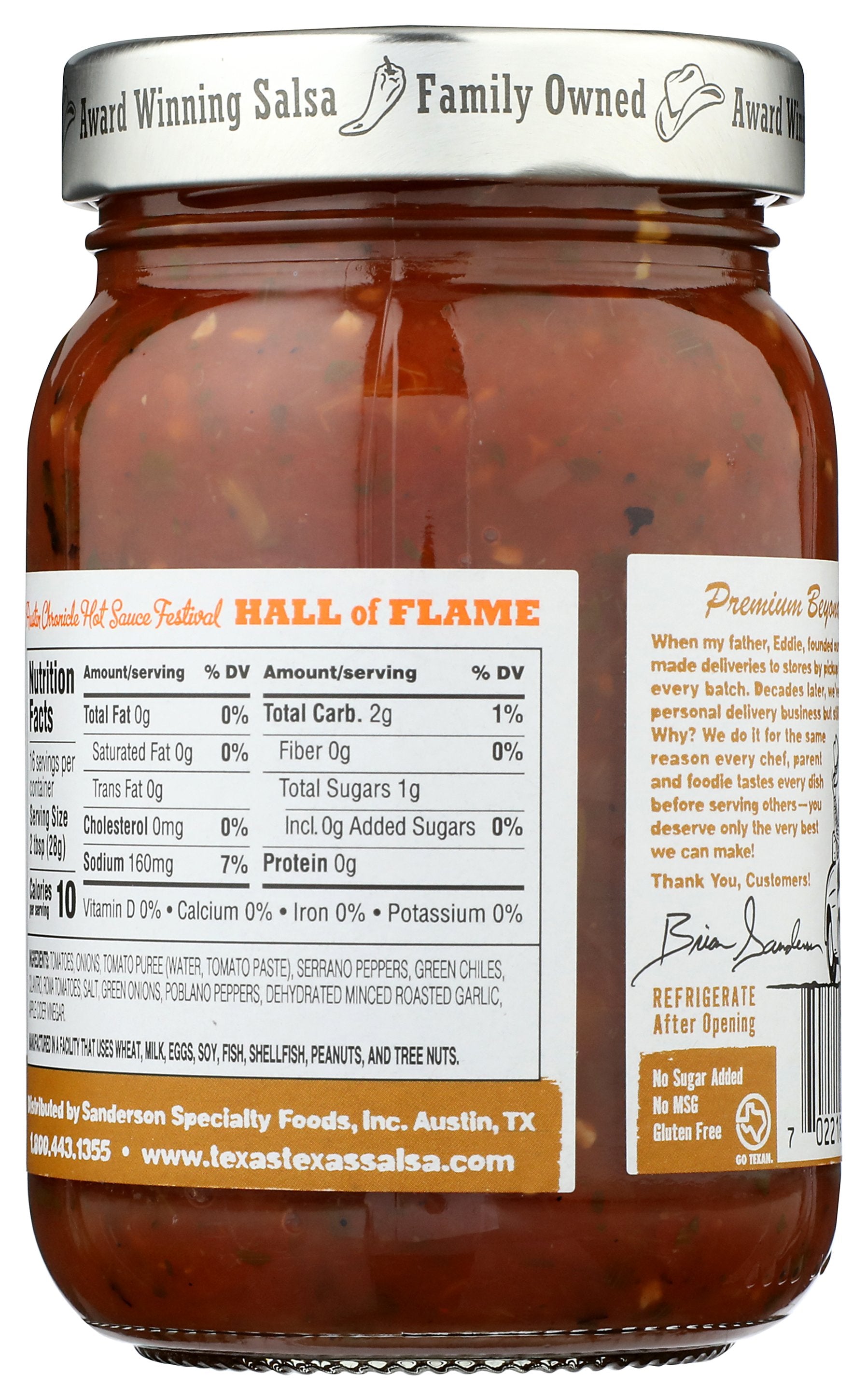 TEXAS TEXAS SALSA MED RSTD RSTRNT STYL - Case of 6