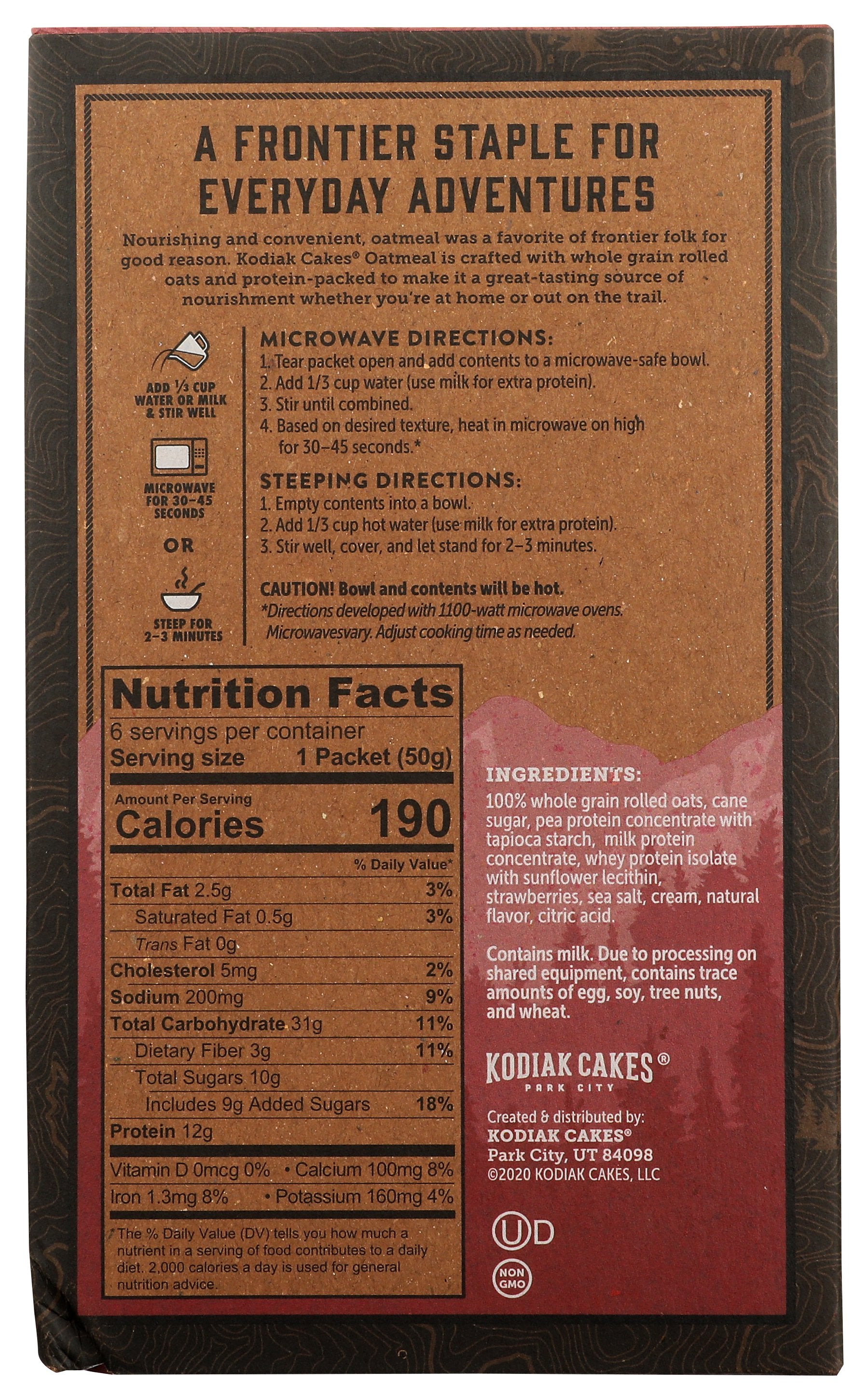 KODIAK OATMEAL STRWBRY & CREAM - Case of 6