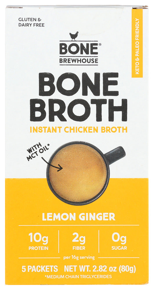 Bone Brewhouse Bone Broth Chicken Lemon Ginger - Case of 9 - 2.82 oz